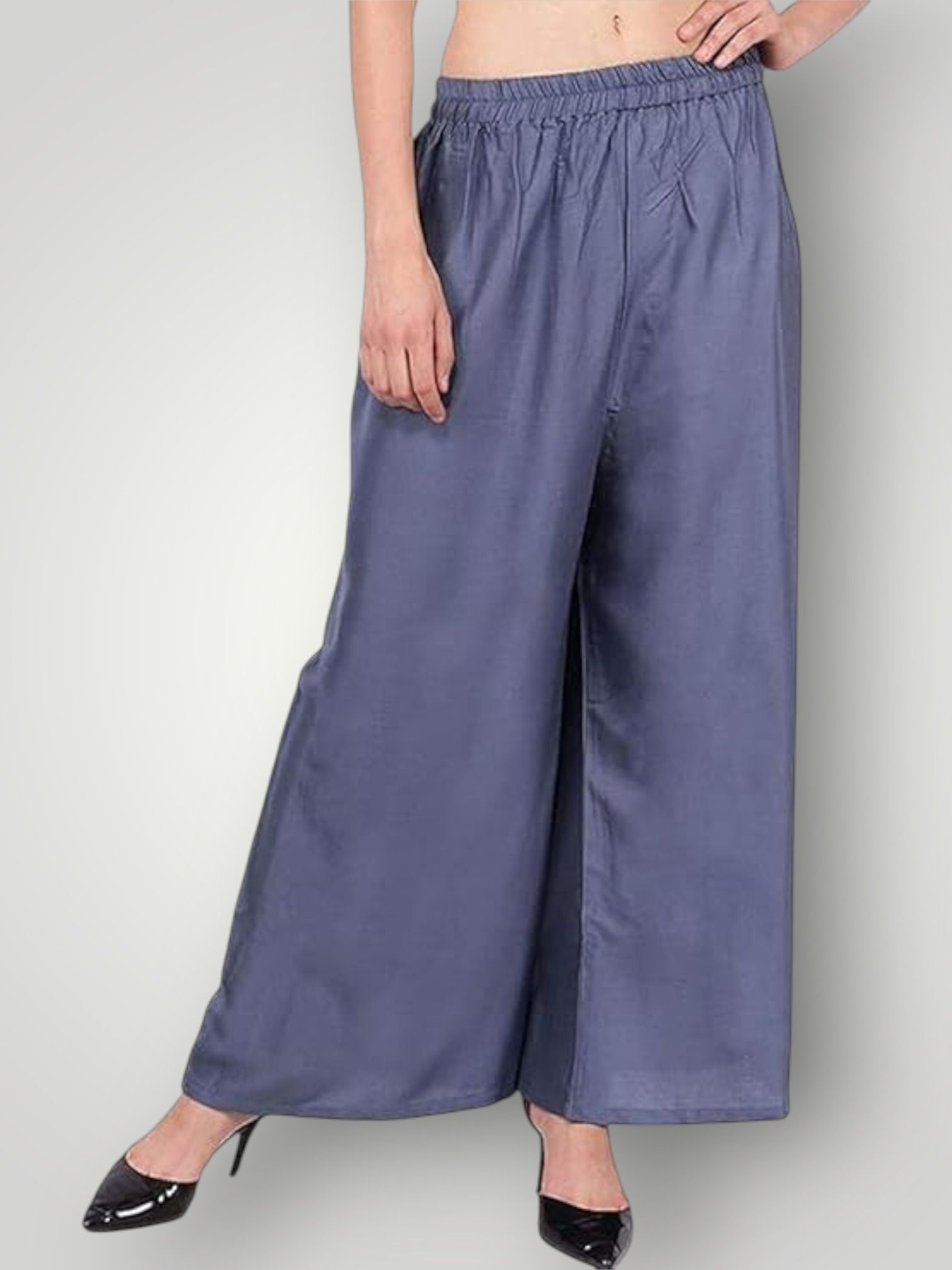 acd Women Comfort Fit Grey Viscose Rayon Trousers-picture-25