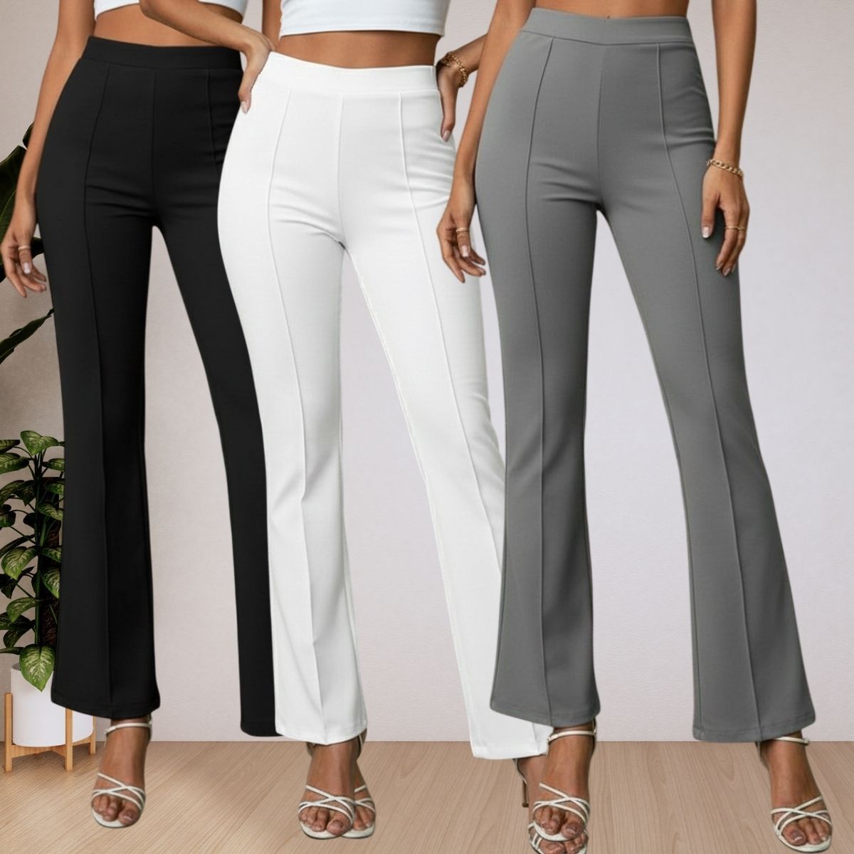 Women Regular Fit Multicolor Polyester Trousers-image-16