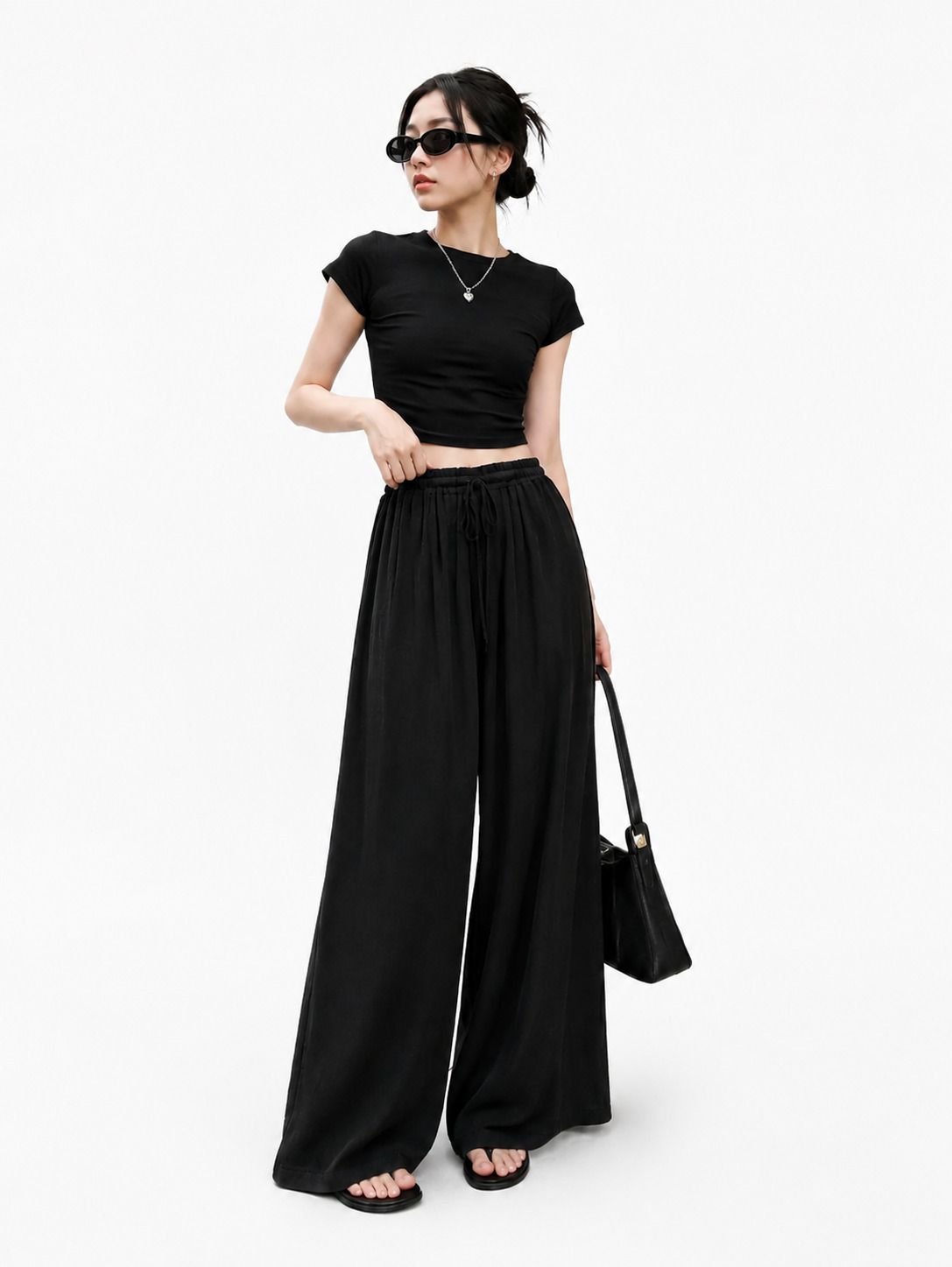 metronaut Relaxed Women Black Polyester Trousers-picture-29