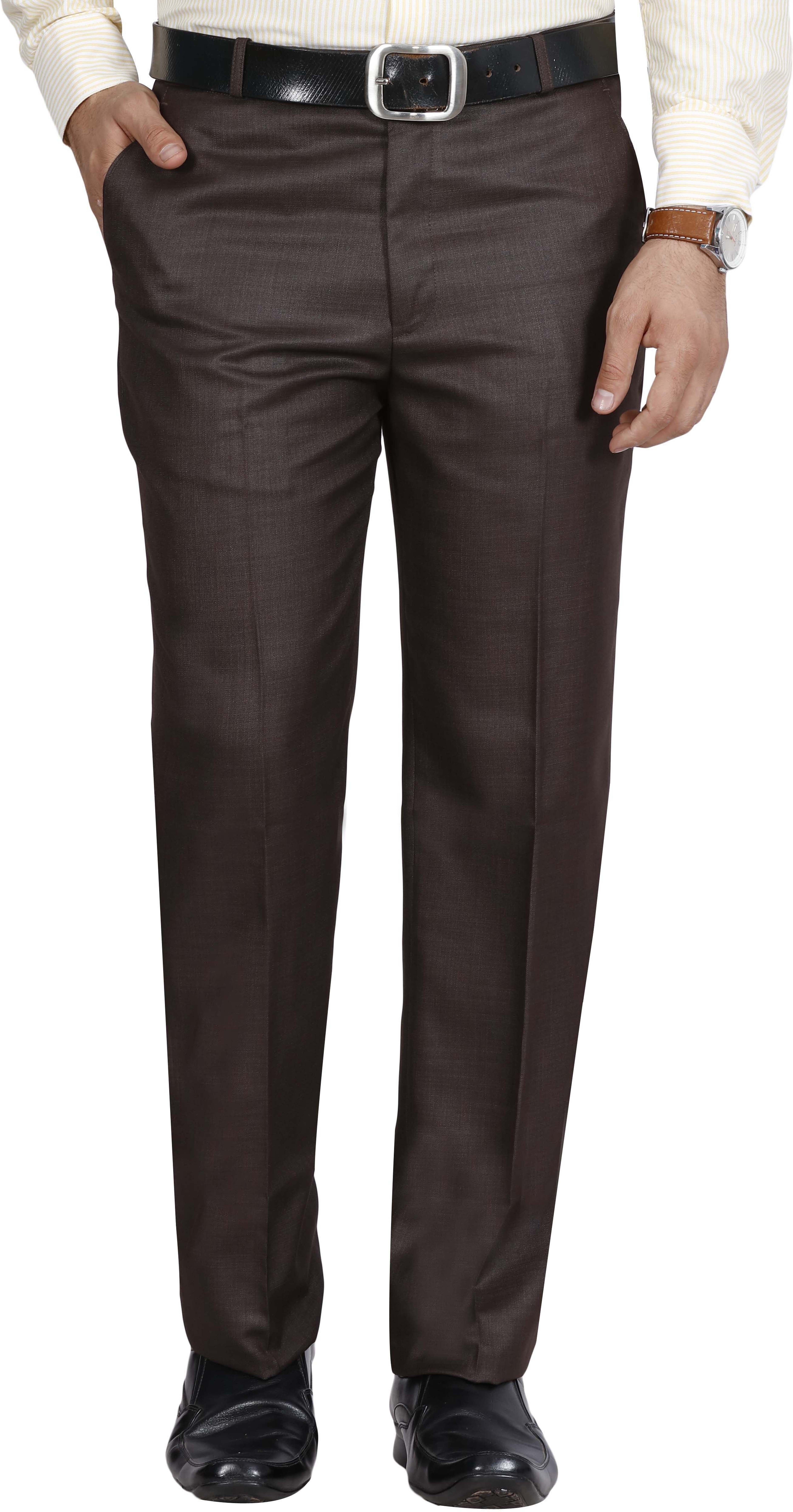 mchenry Men Regular Fit Brown Viscose Rayon Trousers-picture-11