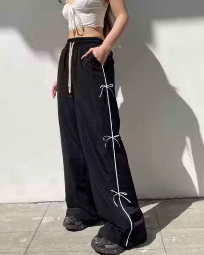 Women Flared Black Polyester Trousers-image-21