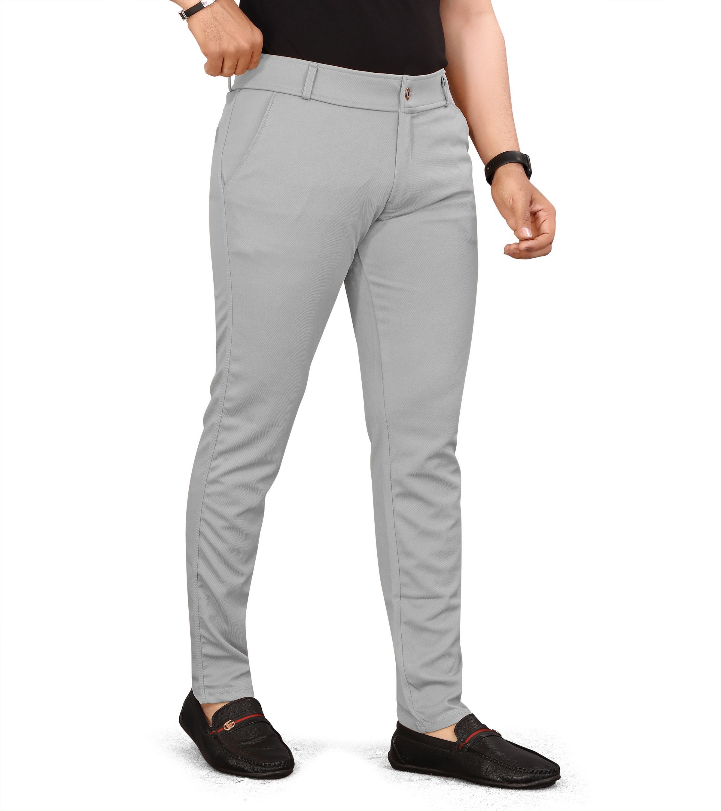 bidatsh trend Men Regular Fit Brown Lycra Blend Trousers-picture-37