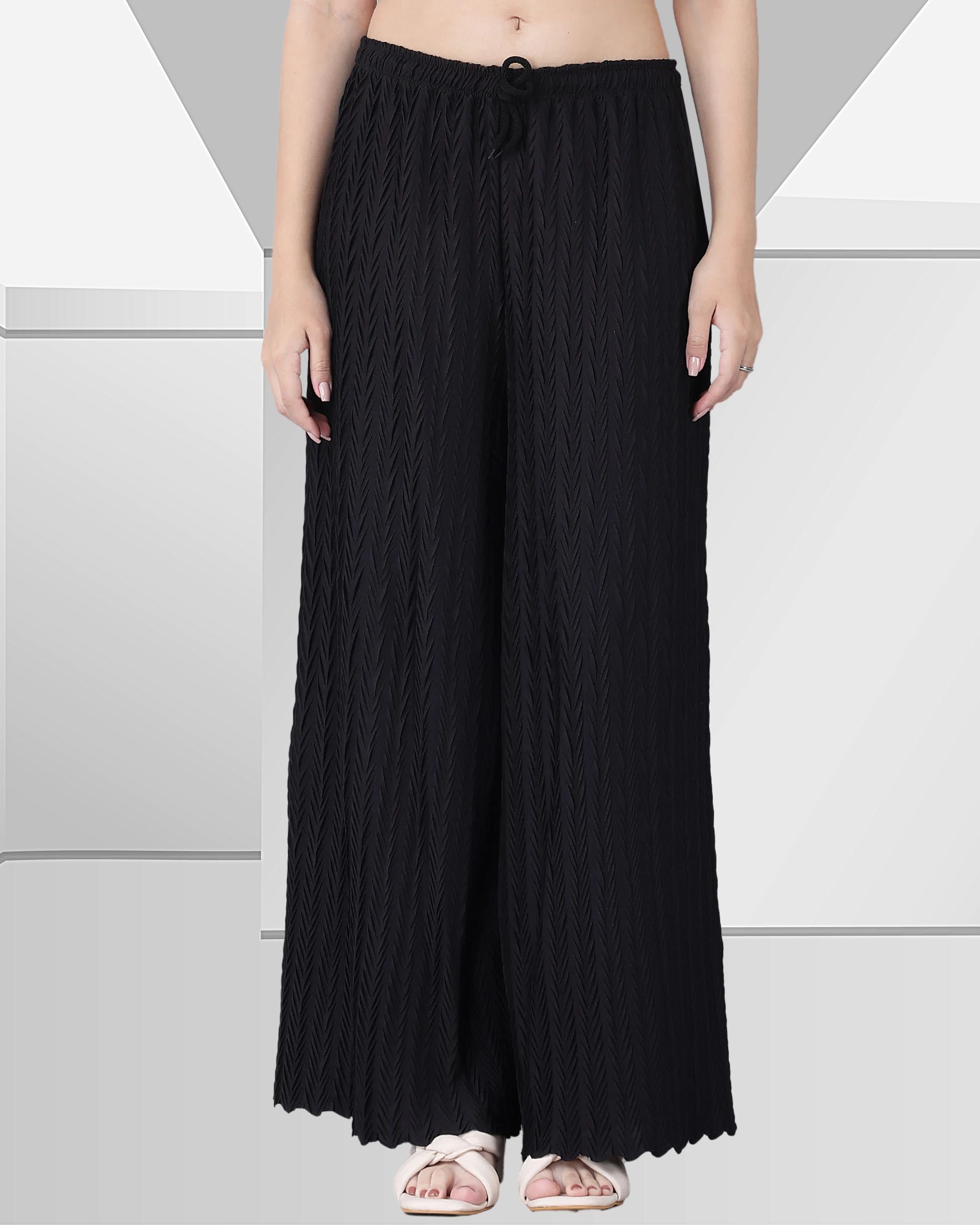 irha Women Regular Fit Black Viscose Rayon Trousers-picture-23