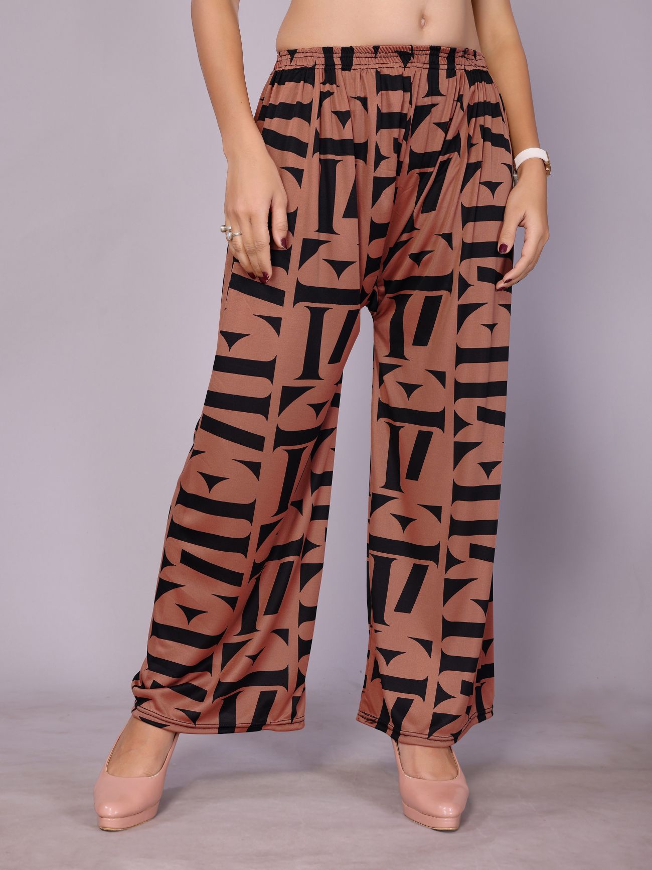 Women Straight Fit Multicolor Lycra Blend Trousers-image-31