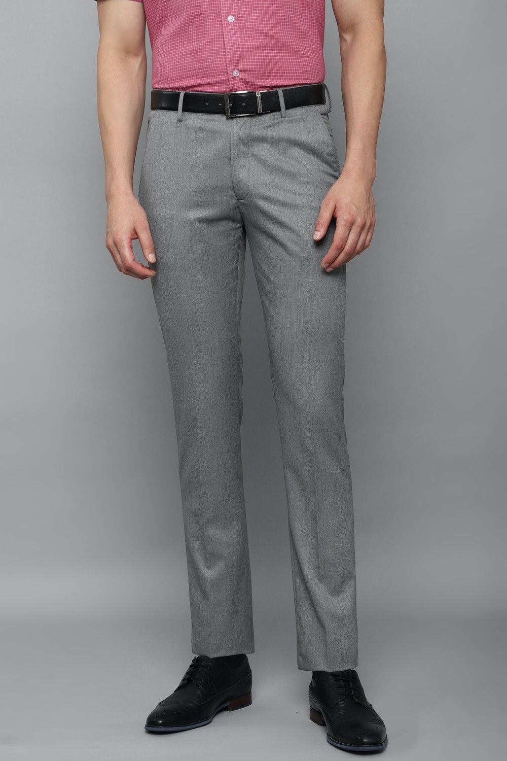 louis philippe Men Slim Fit Grey Viscose Rayon Trousers-picture-32