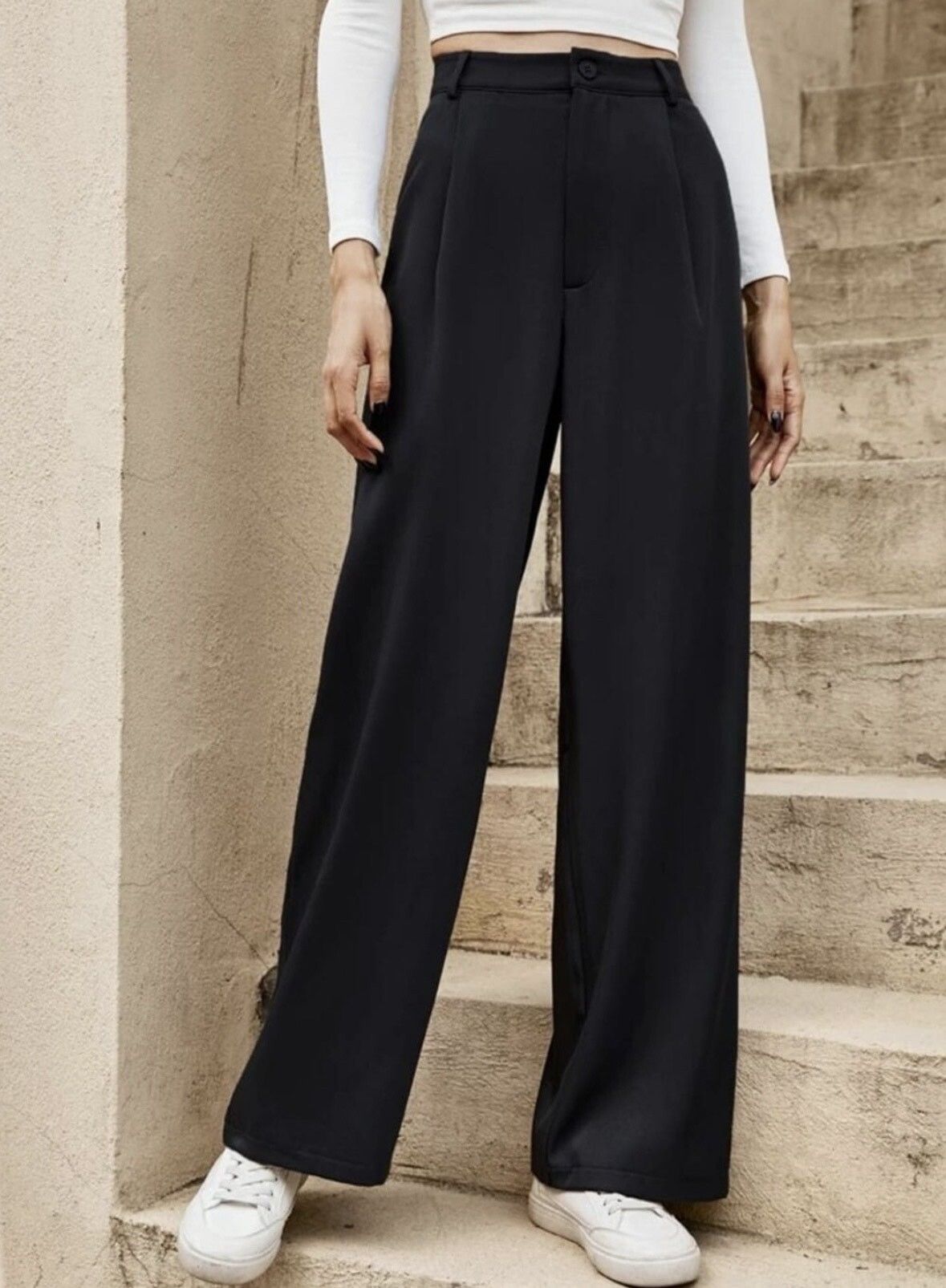 p.x.5 Women Regular Fit Black Lycra Blend Trousers-picture-18