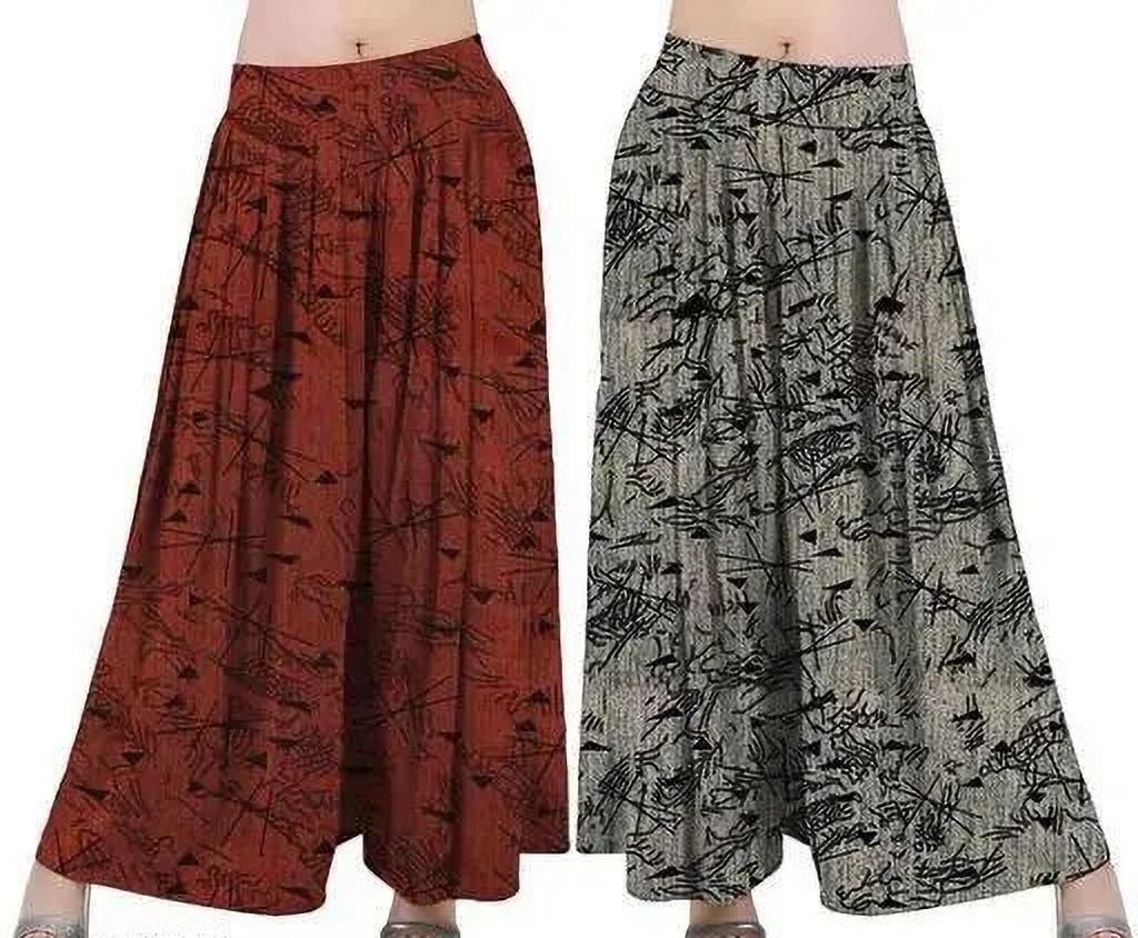 mmtextiles Pack of 2 Women Relaxed Black, Maroon Lycra Blend Trousers-picture-23