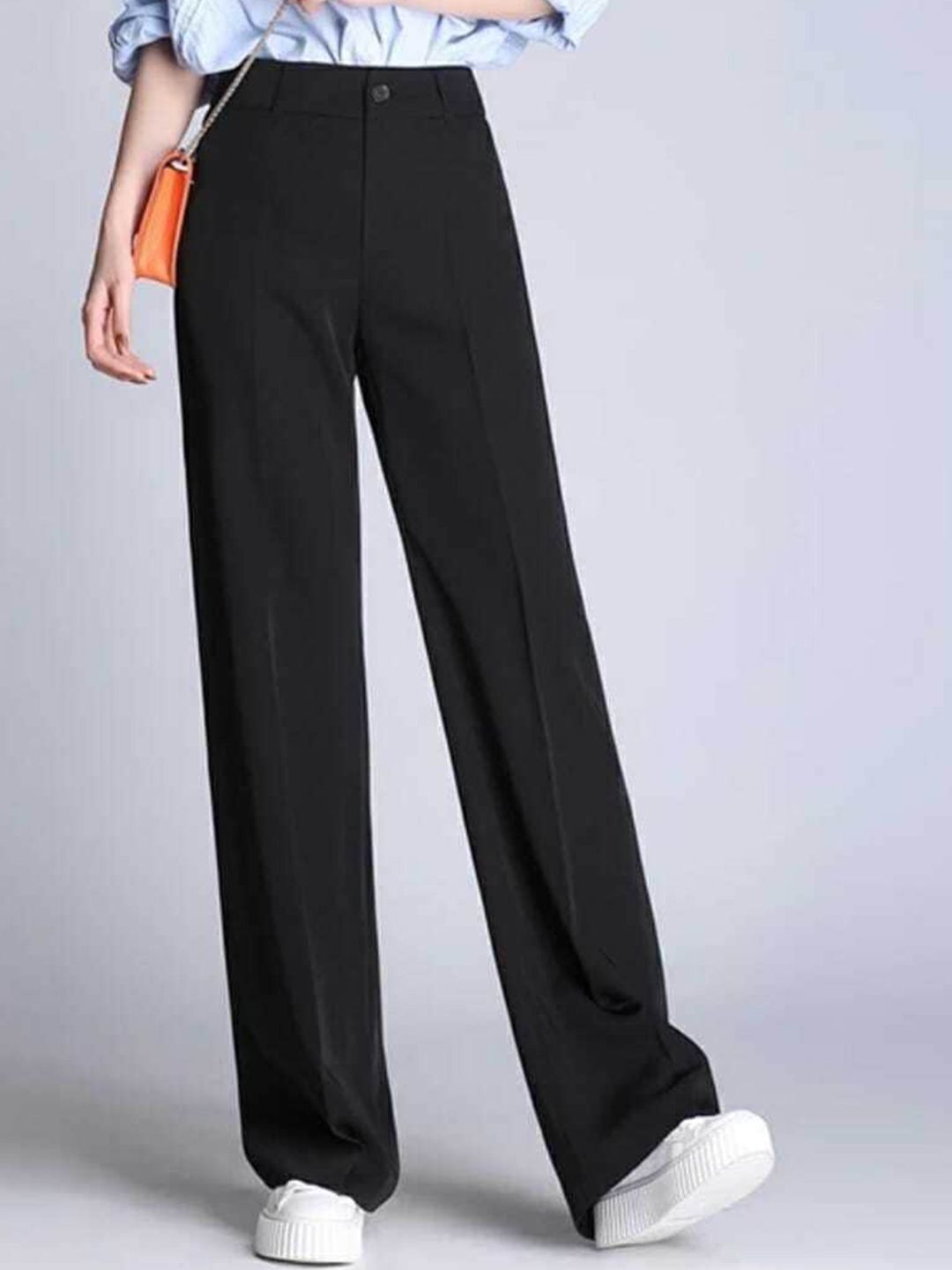 broadstar Women Loose Fit Black Lycra Blend Trousers-picture-27