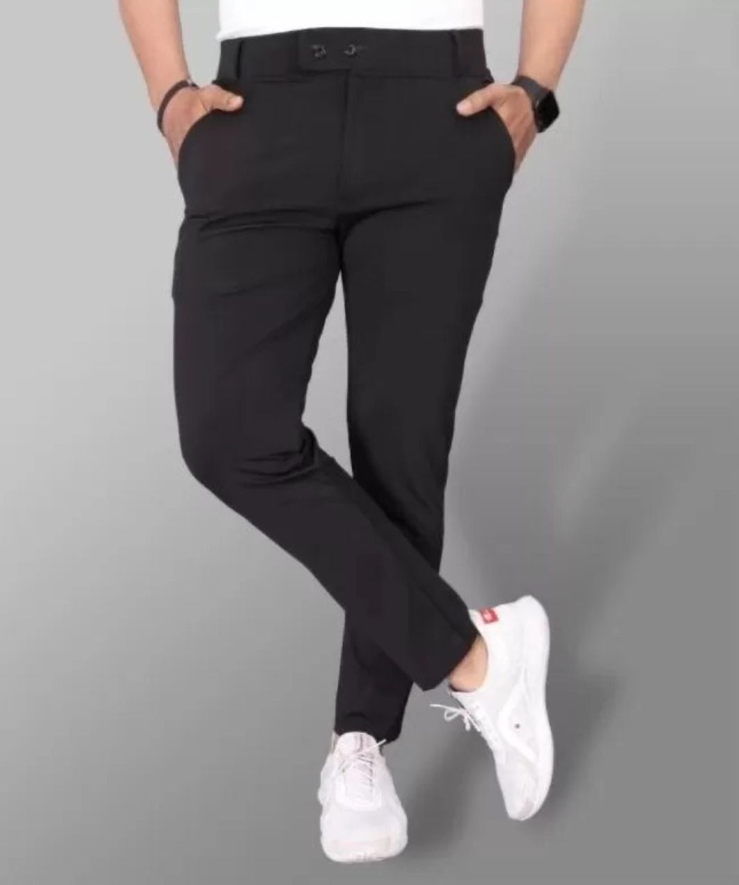 nk styelish Men Solid Black Track Pants-picture-12