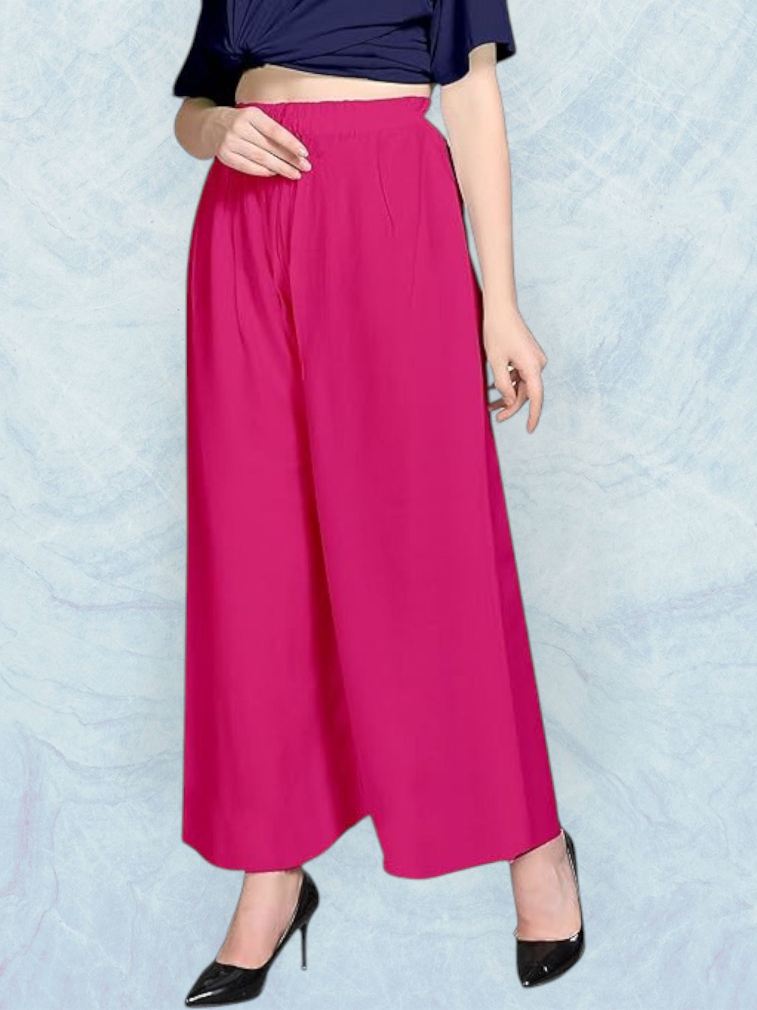 acd Women Comfort Fit Pink Viscose Rayon Trousers-picture-39