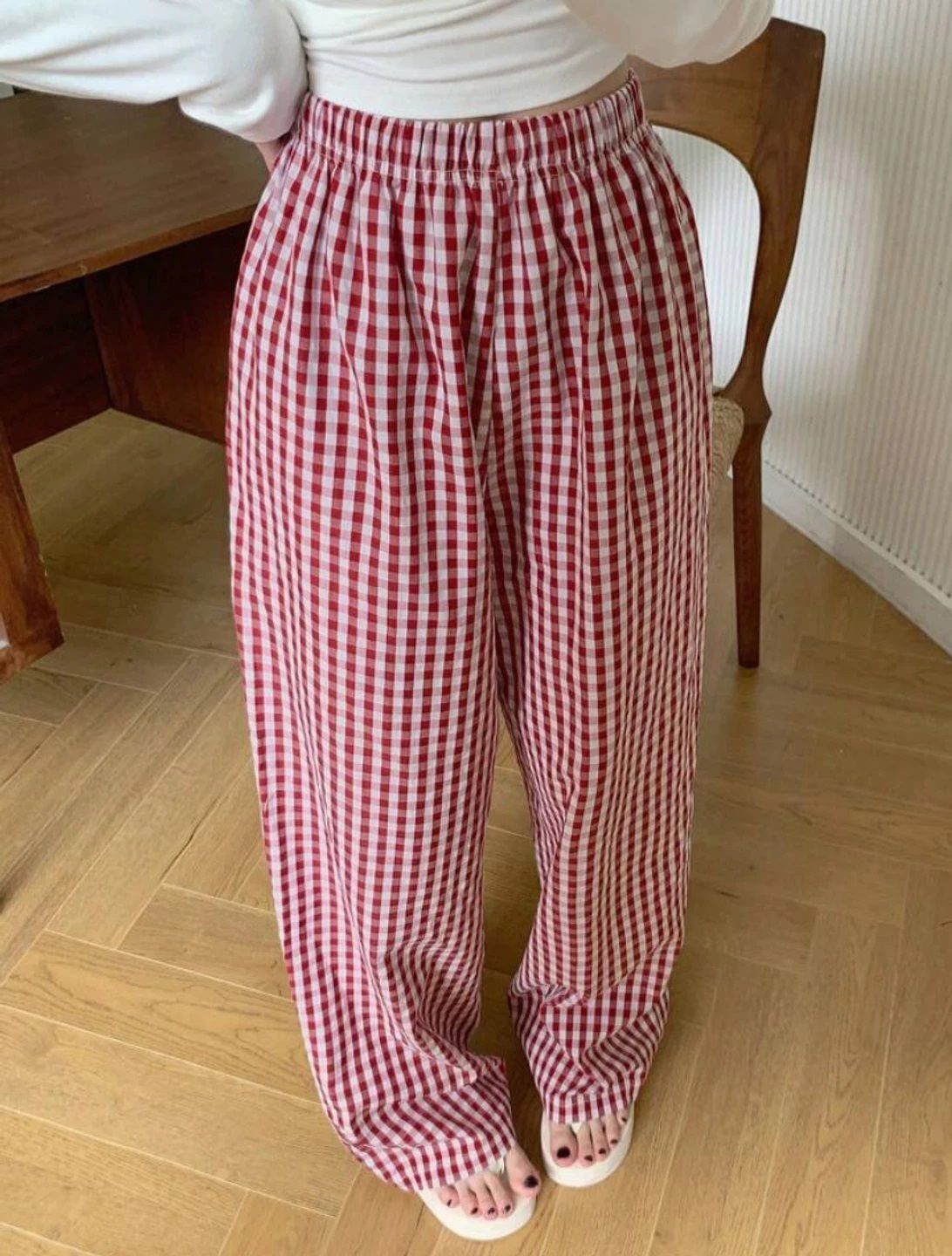 Women Regular Fit Red Cotton Blend Trousers-image-18