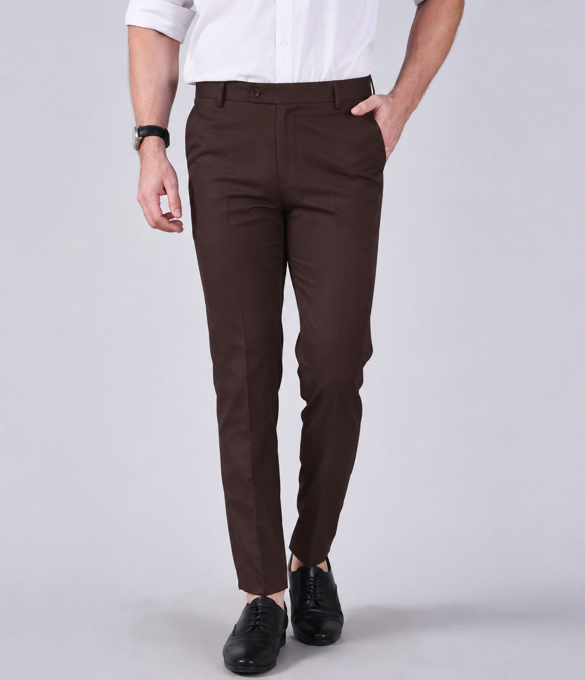metronaut Regular Fit Men Brown Cotton Blend Trousers-picture-26