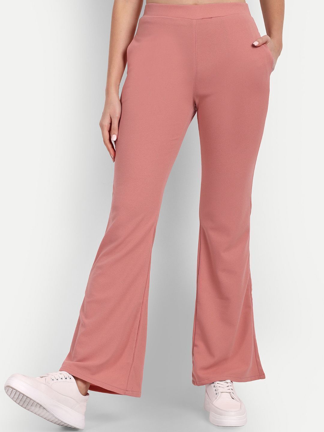 broadstar Women Flared Pink Polyester Trousers-picture-19