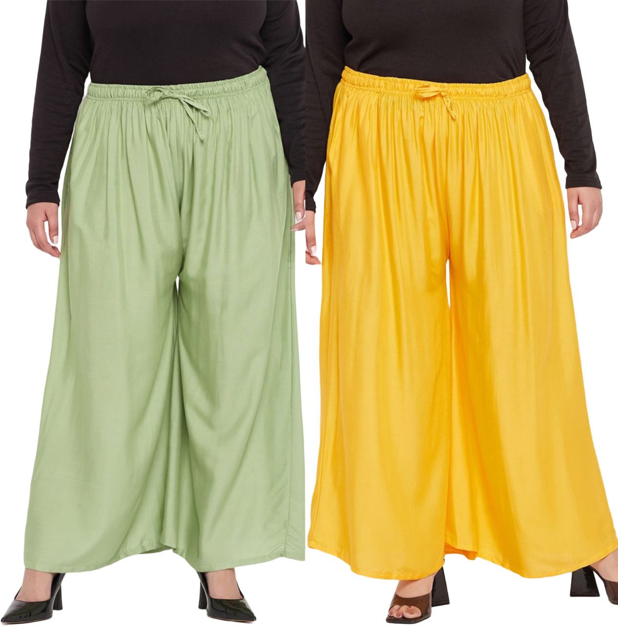 Pack of 2 Men Comfort Fit Multicolor Viscose Rayon Trousers