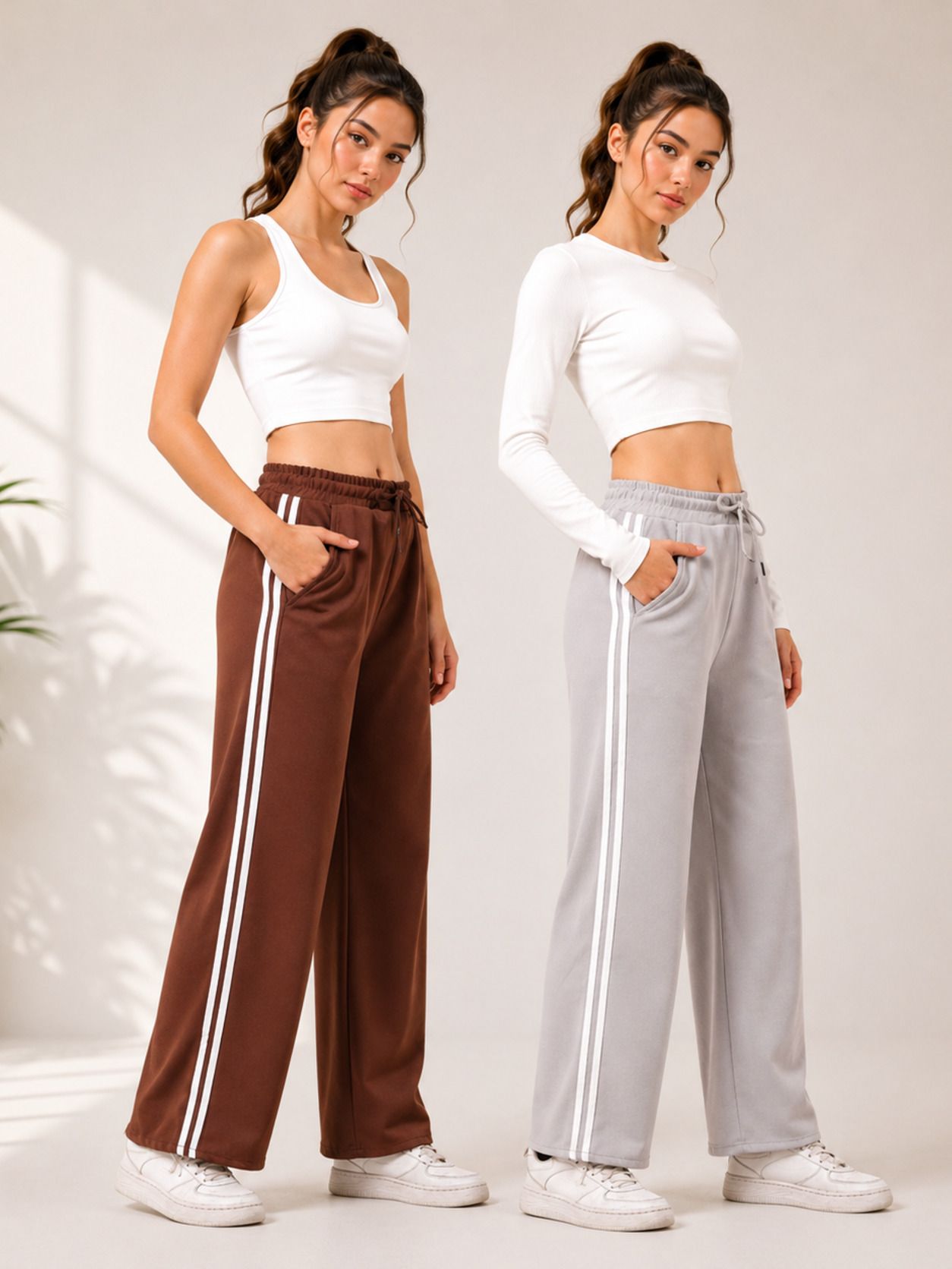 stylerags Pack of 2 Women Regular Fit Multicolor Lycra Blend Trousers-picture-0