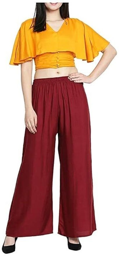 acd Women Comfort Fit Maroon Viscose Rayon Trousers-picture-26