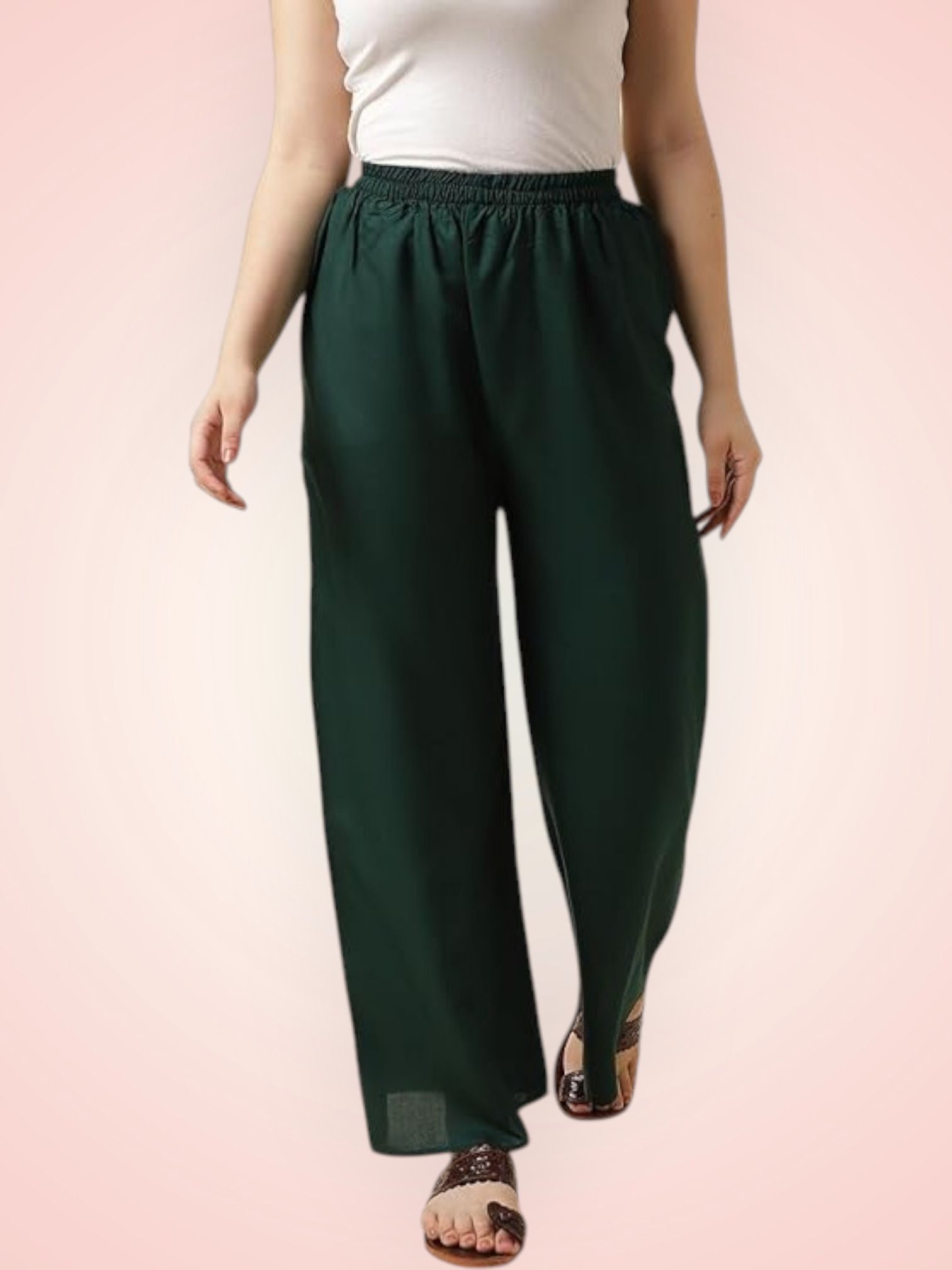 acd Women Comfort Fit Green Viscose Rayon Trousers-picture-44