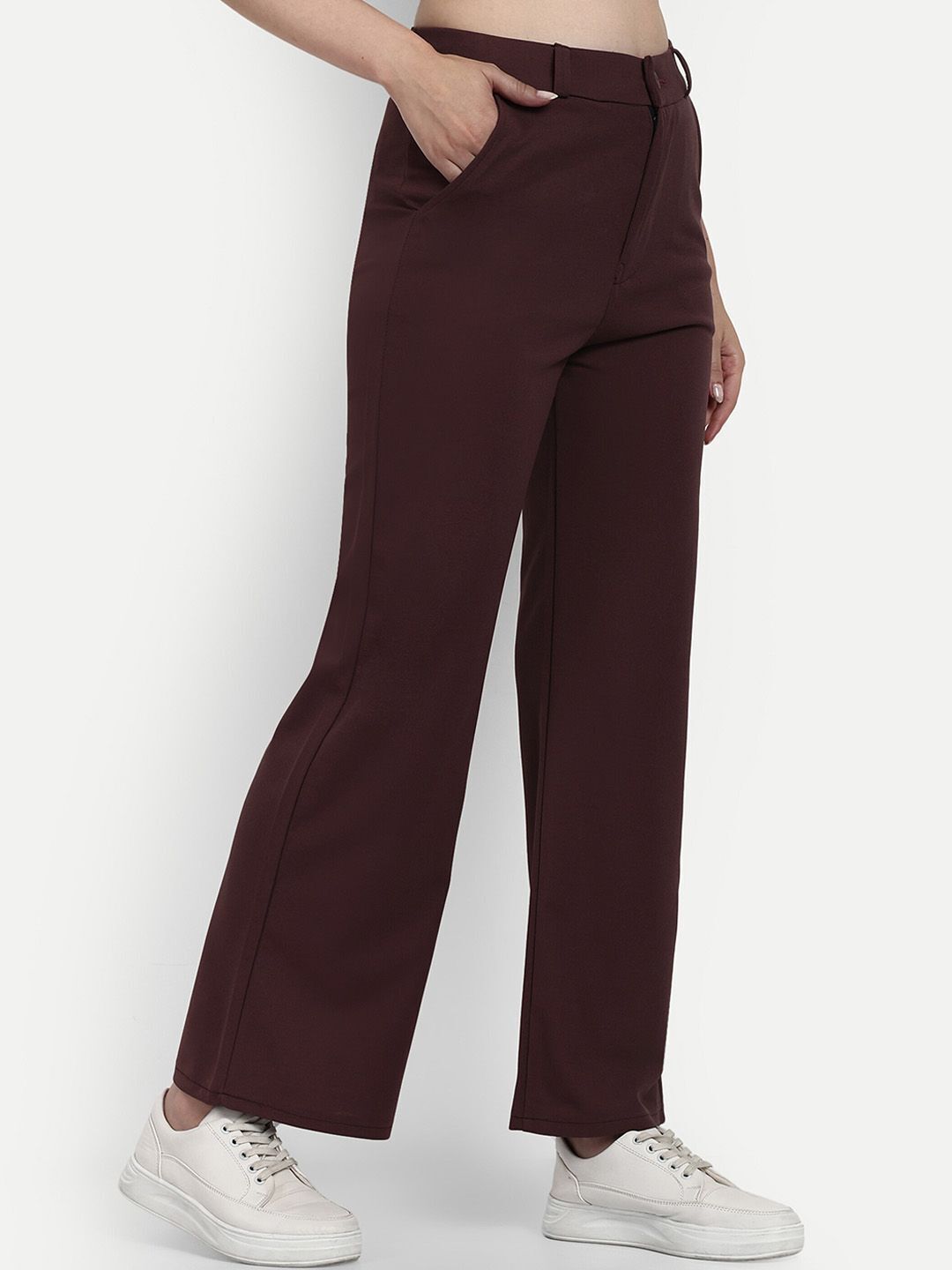 broadstar Women Loose Fit Brown Viscose Rayon Trousers-picture-17