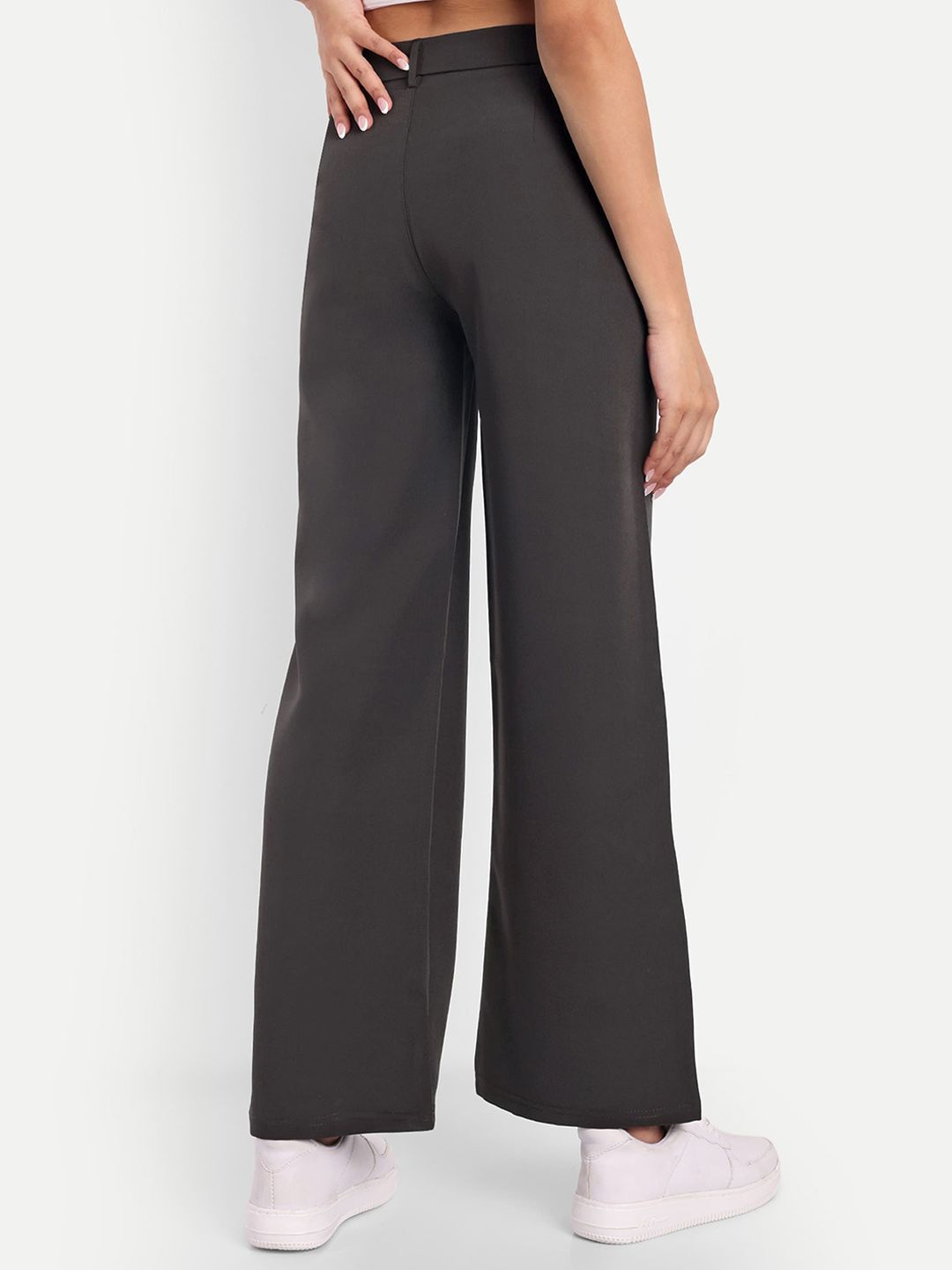 Women Loose Fit Brown Cotton Blend Trousers-image-28