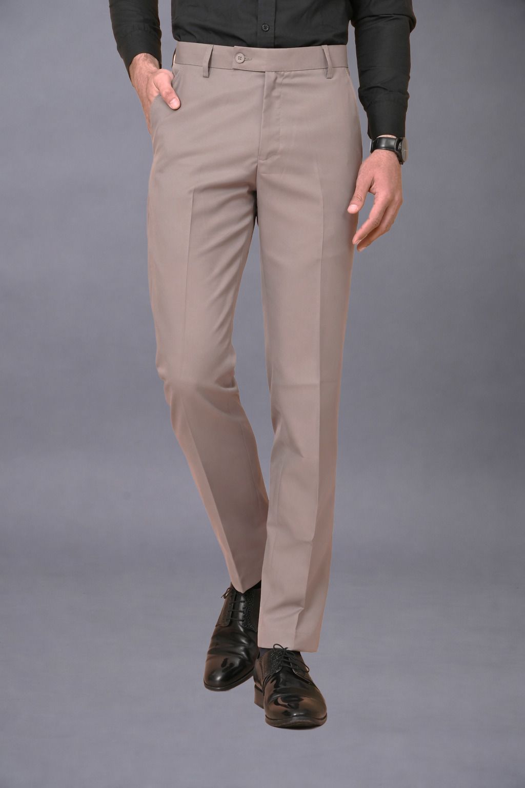 el cielo Men Regular Fit Beige Cotton Blend Trousers-picture-28
