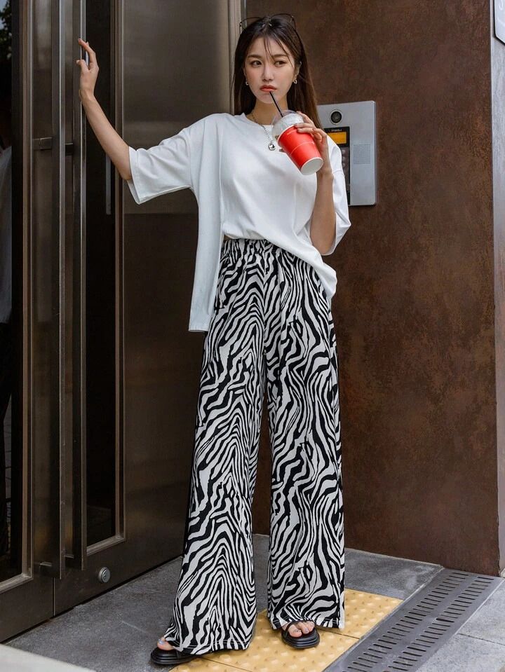 Women Loose Fit Multicolor Lycra Blend Trousers-image-29