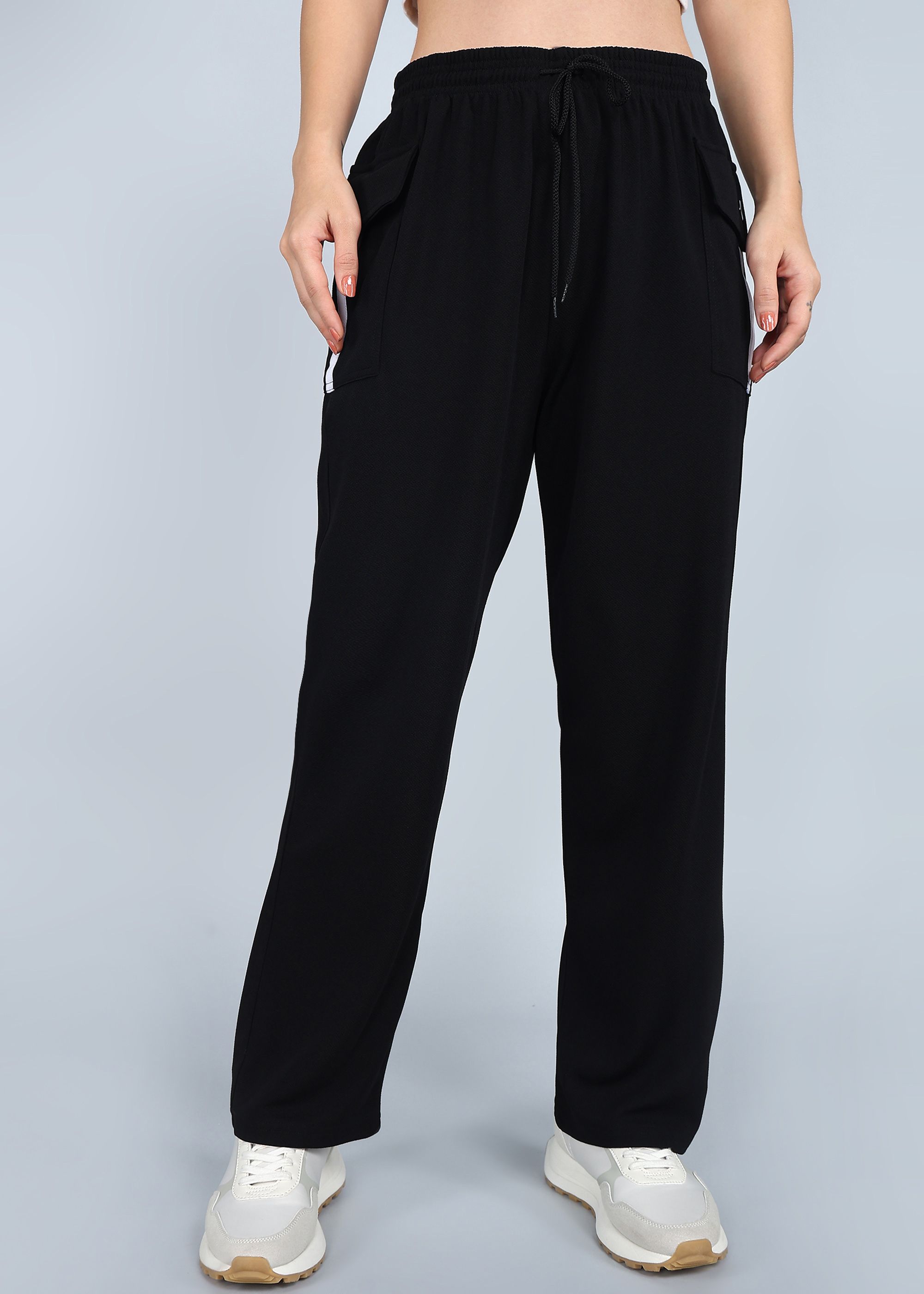 kalivaa Women Solid Black Track Pants-picture-20