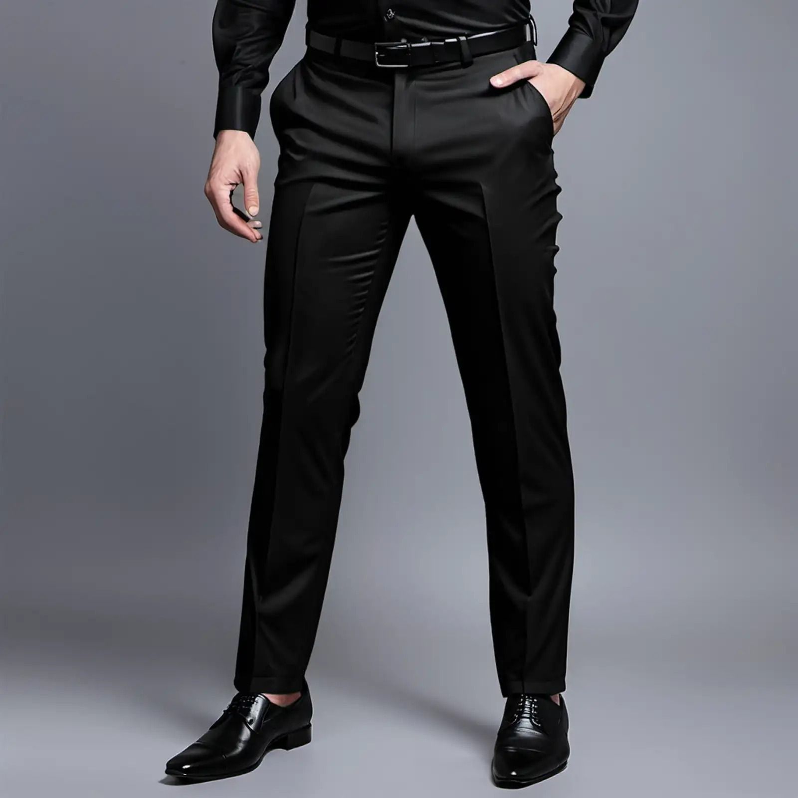 brdfashion Men Regular Fit Black Polycotton Trousers-picture-11