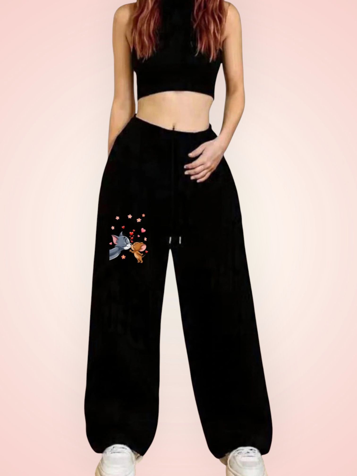canversmartco Women Printed Black Track Pants-picture-33