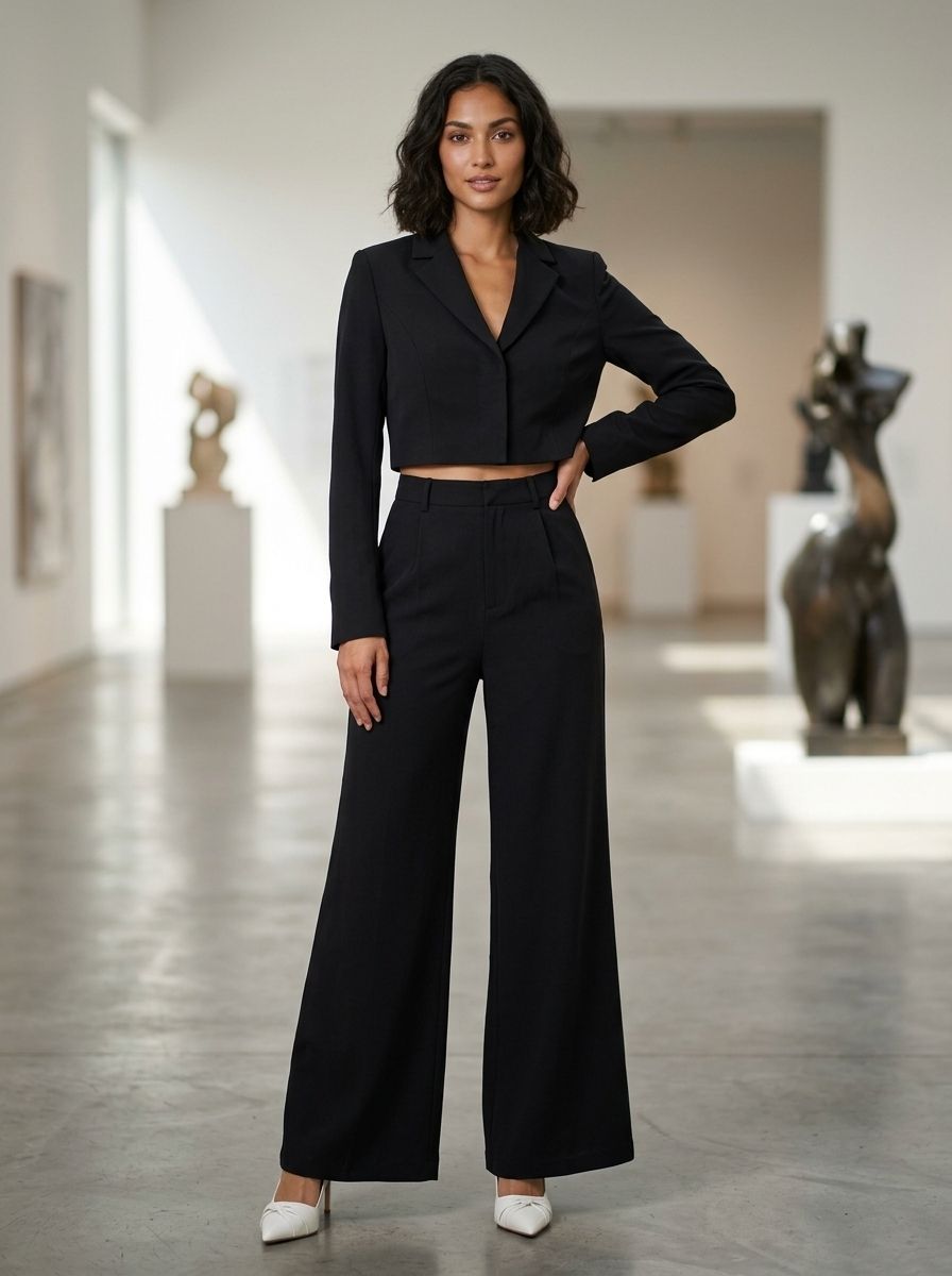 kotty Women Regular Fit Black Viscose Rayon Trousers-picture-14