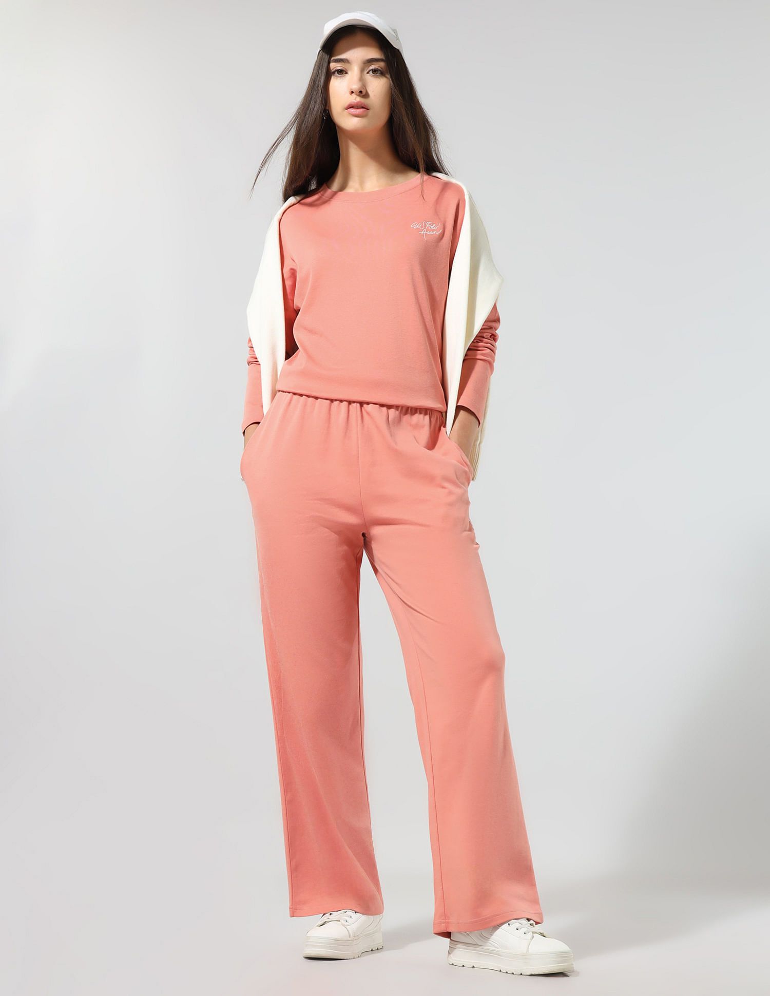 u.s. polo assn. Women Straight Fit Pink Pure Cotton Trousers-picture-39