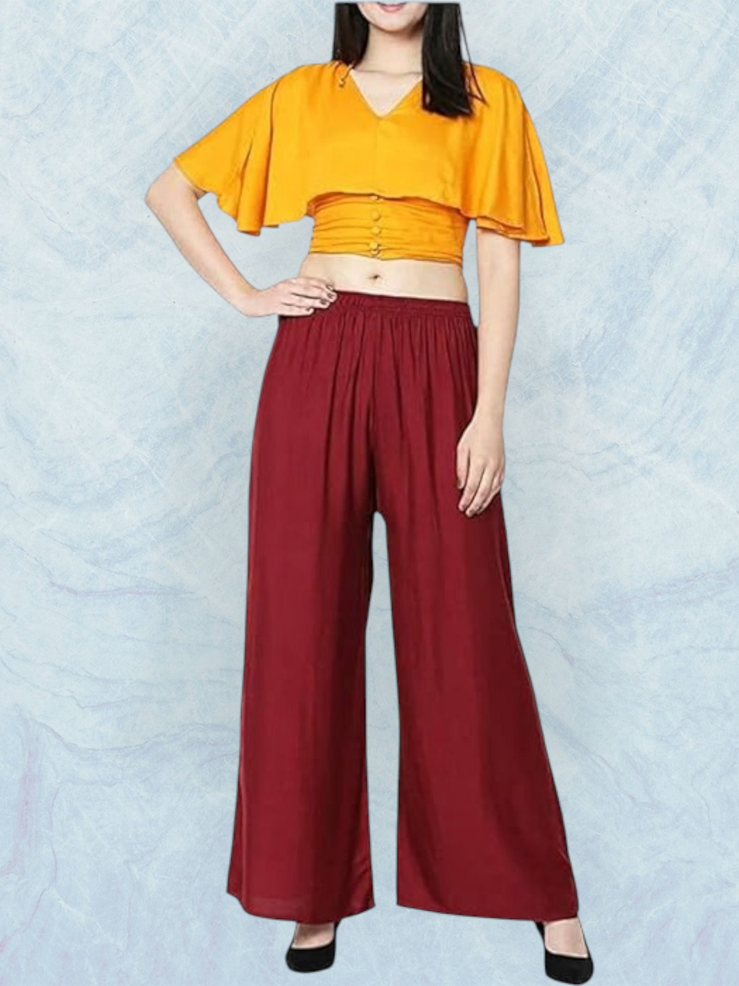 acd Women Comfort Fit Maroon Viscose Rayon Trousers-picture-26