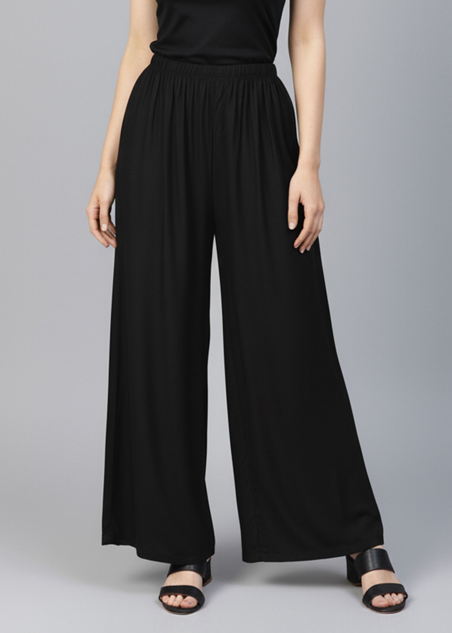 Women Regular Fit Black Viscose Rayon Trousers-image-28