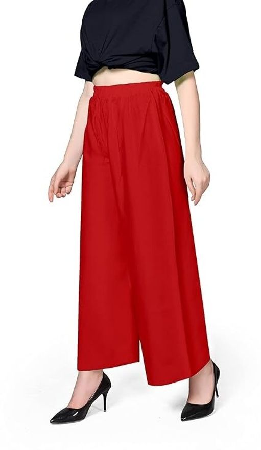 acd Women Comfort Fit Red Viscose Rayon Trousers-picture-6