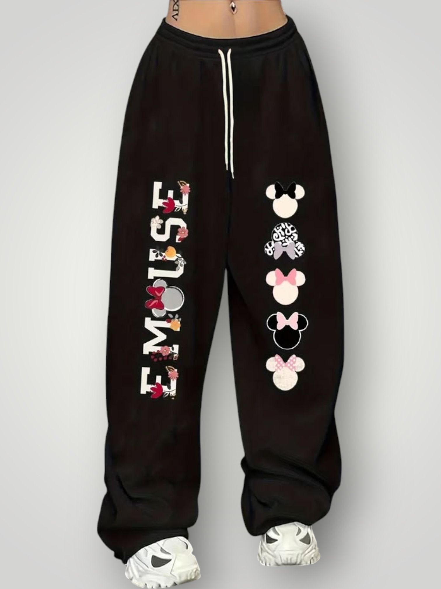 canversmartco Women Printed Black Track Pants-picture-42
