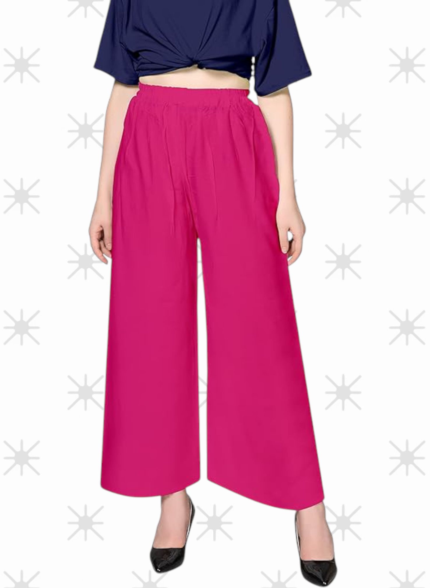 acd Women Comfort Fit Pink Viscose Rayon Trousers-picture-22