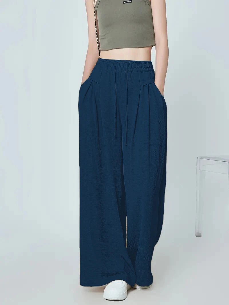 leriya fashion Women Regular Fit Blue Polycotton Trousers-picture-14