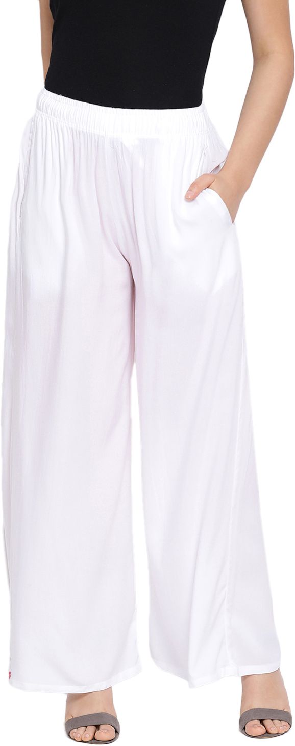 lyra Women Regular Fit White Cotton Blend Trousers-picture-40
