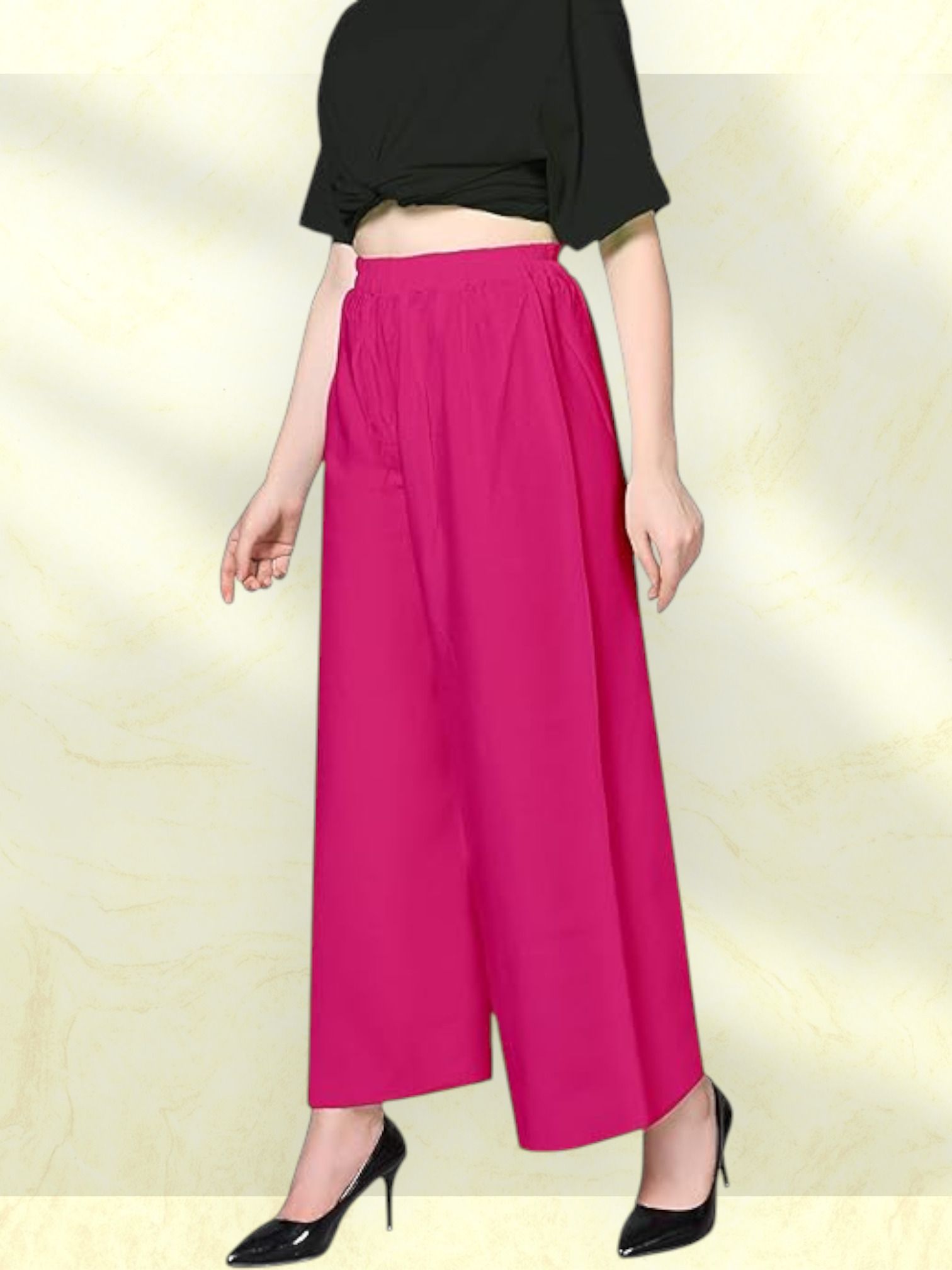 acd Women Comfort Fit Pink Viscose Rayon Trousers-picture-45