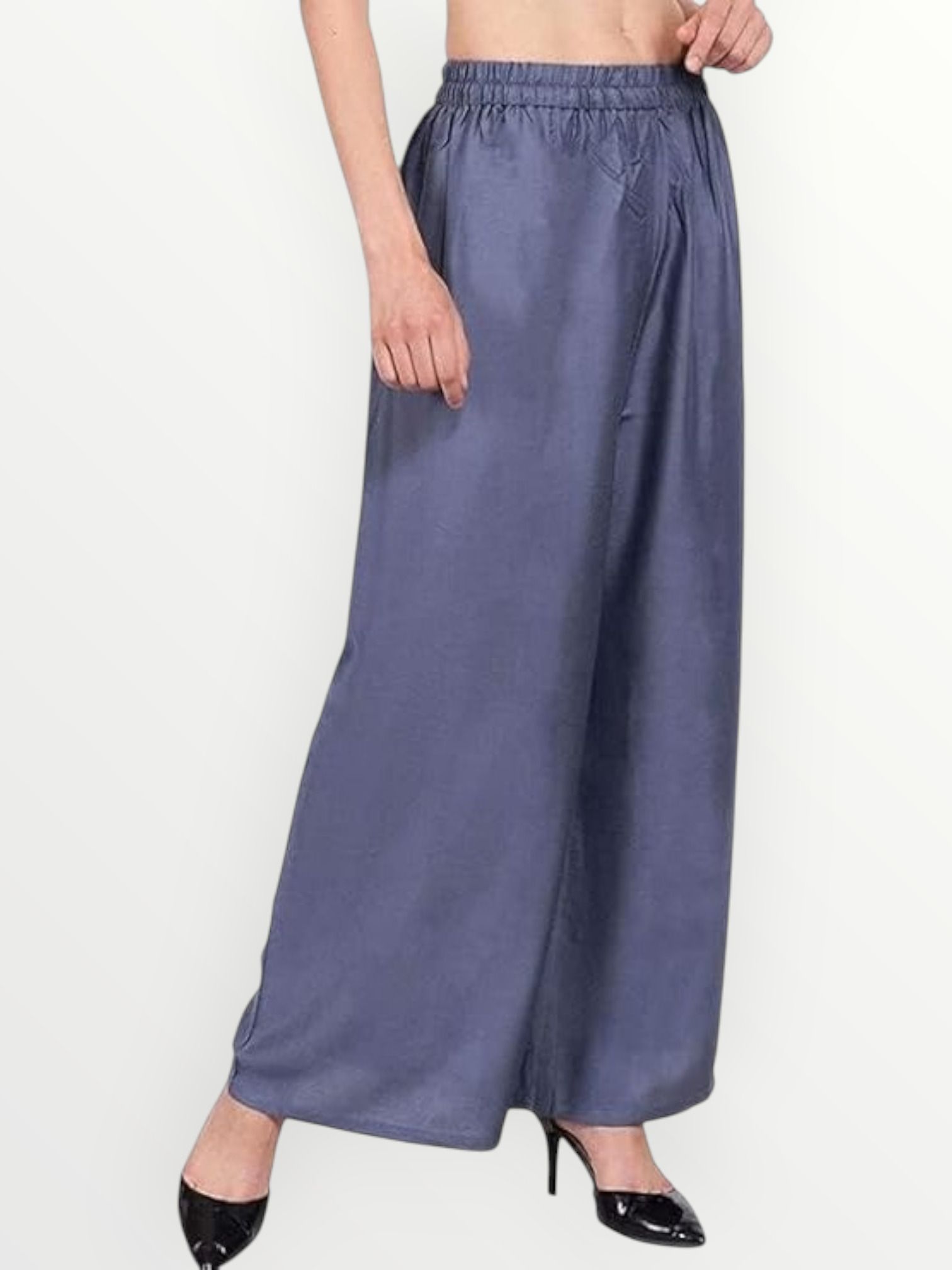 acd Women Comfort Fit Grey Viscose Rayon Trousers-picture-33