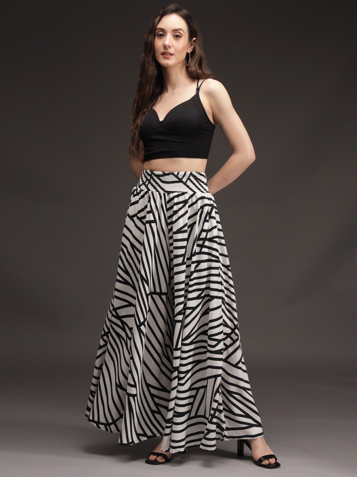 badgerw insome Women Printed Flared White Skirt-picture-14