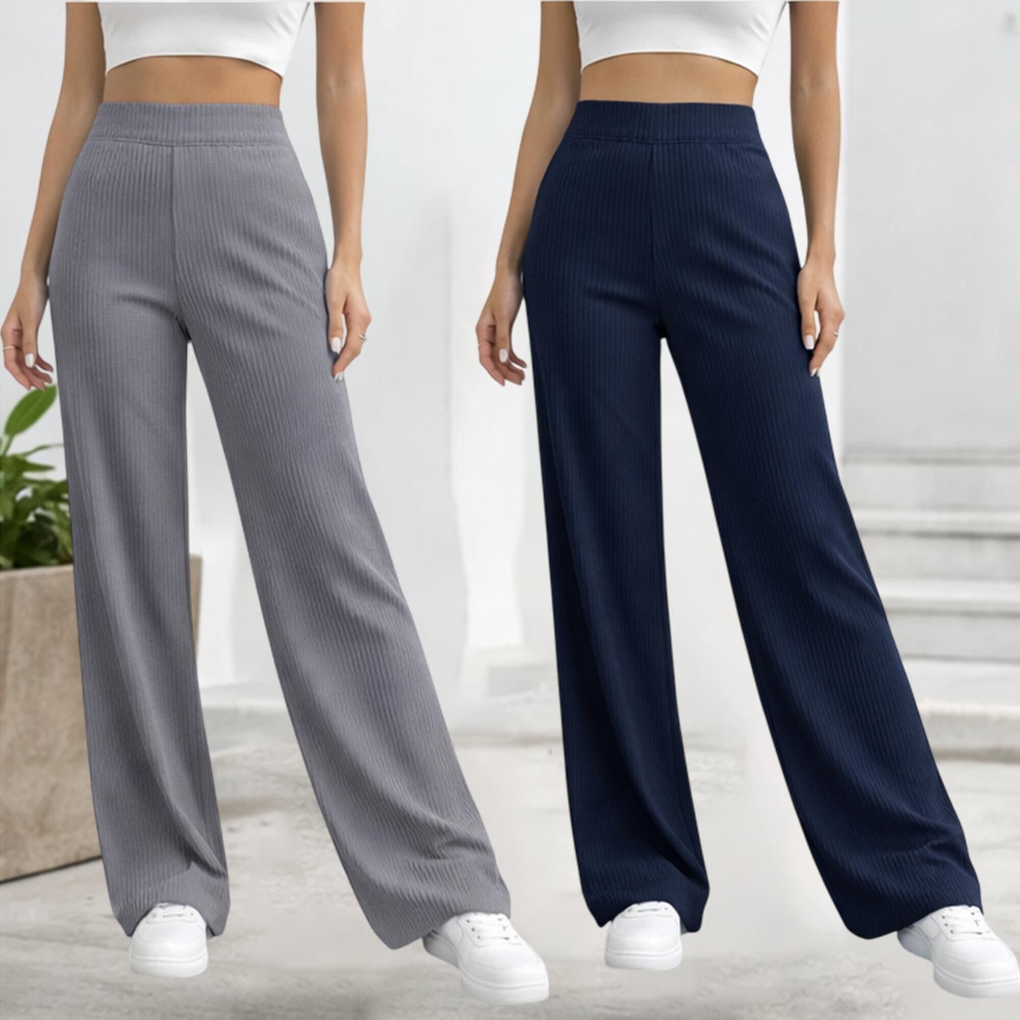 Relaxed Women Multicolor Cotton Blend Trousers-image-15