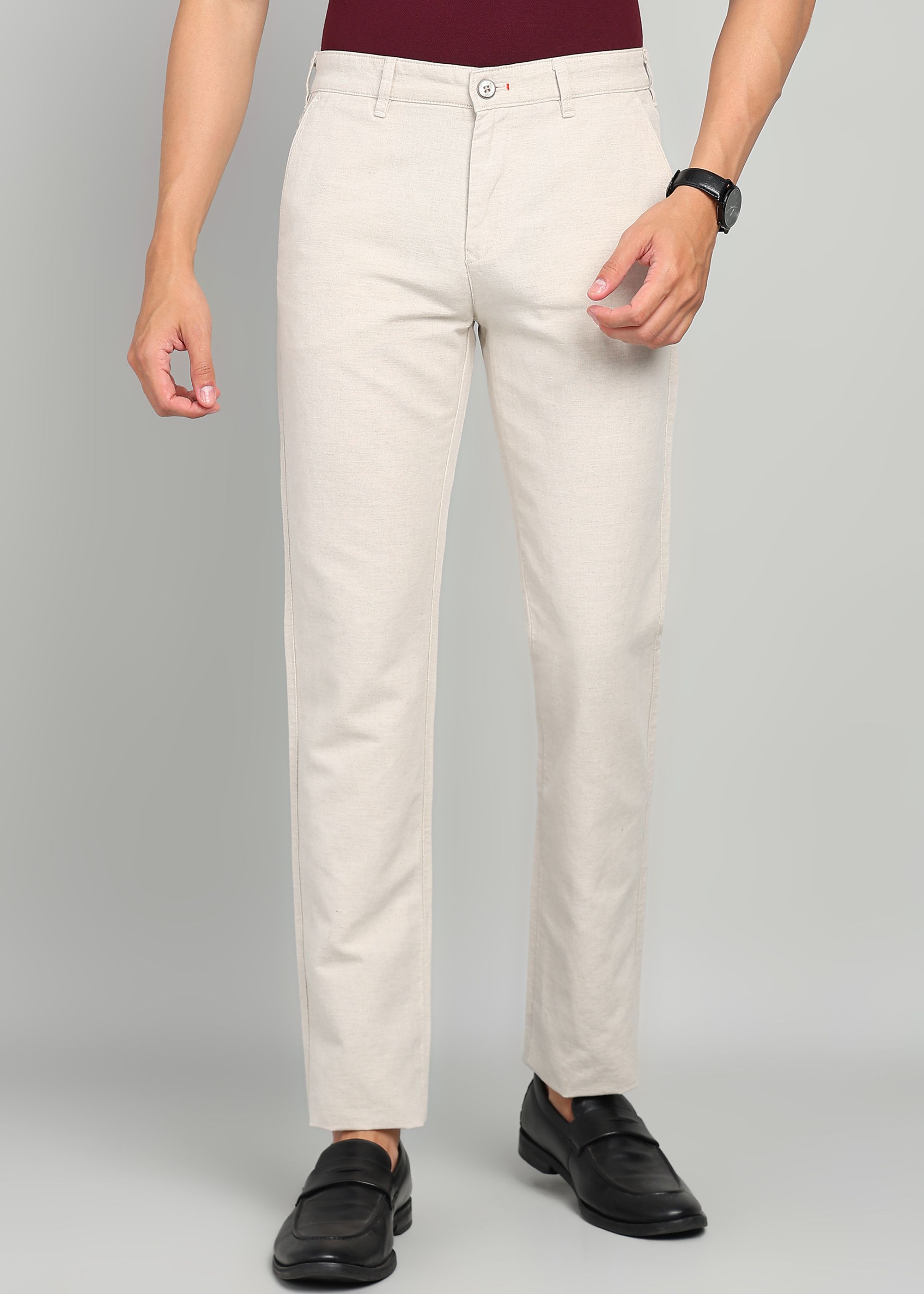 killer Men Slim Fit Beige Lycra Blend Trousers-picture-33