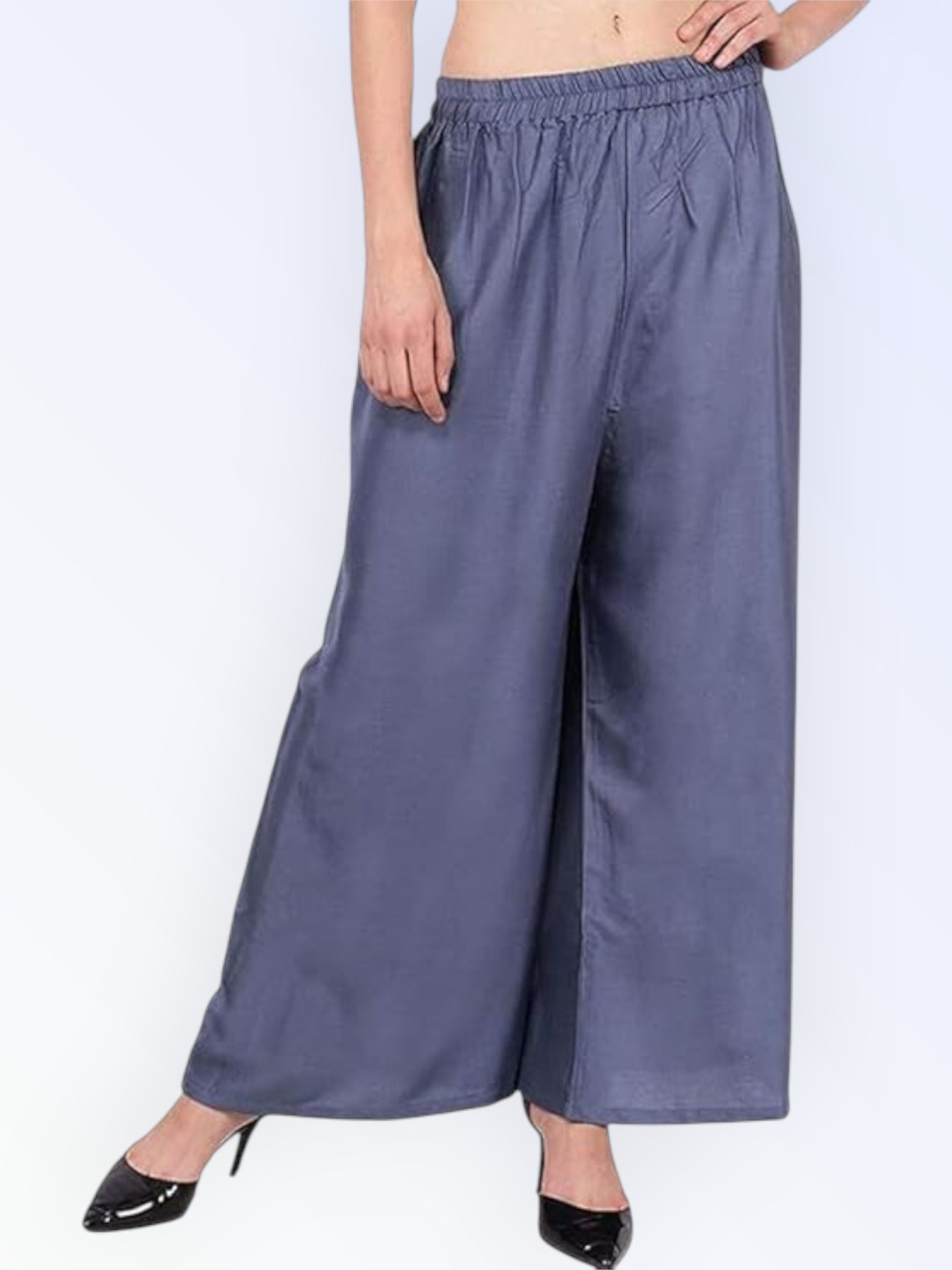 acd Women Comfort Fit Grey Viscose Rayon Trousers-picture-16