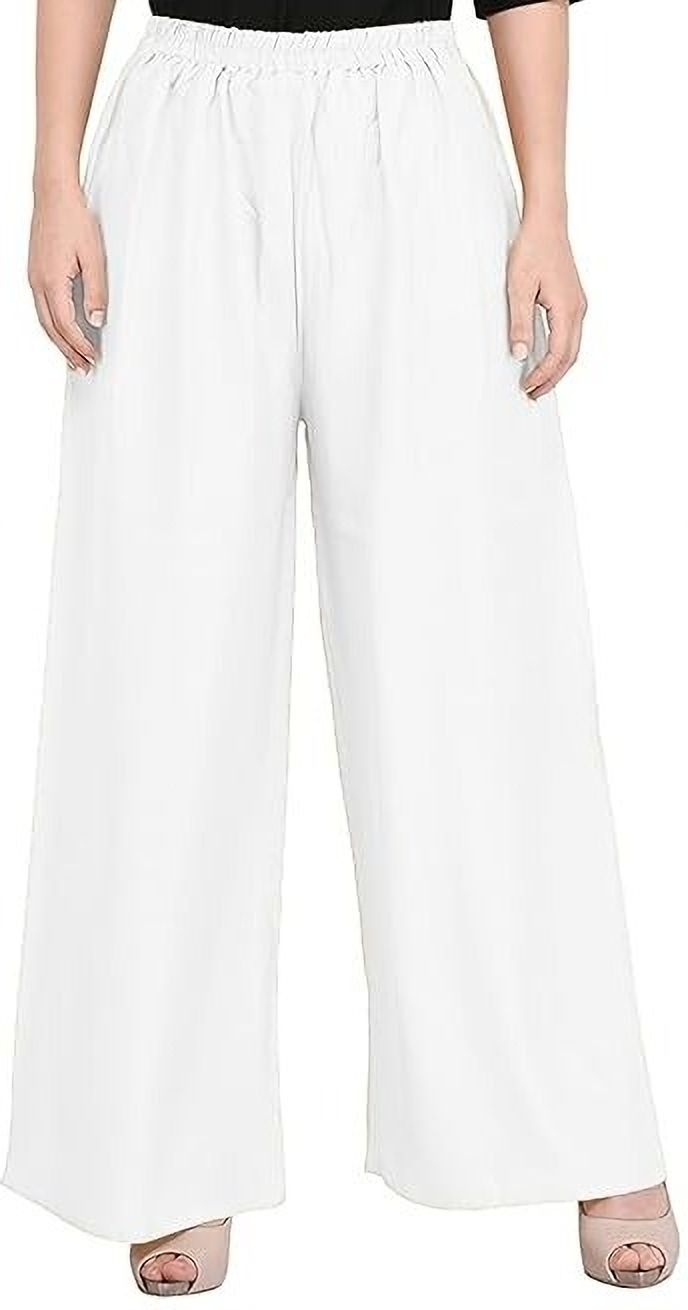 acd Women Comfort Fit White Viscose Rayon Trousers-picture-4