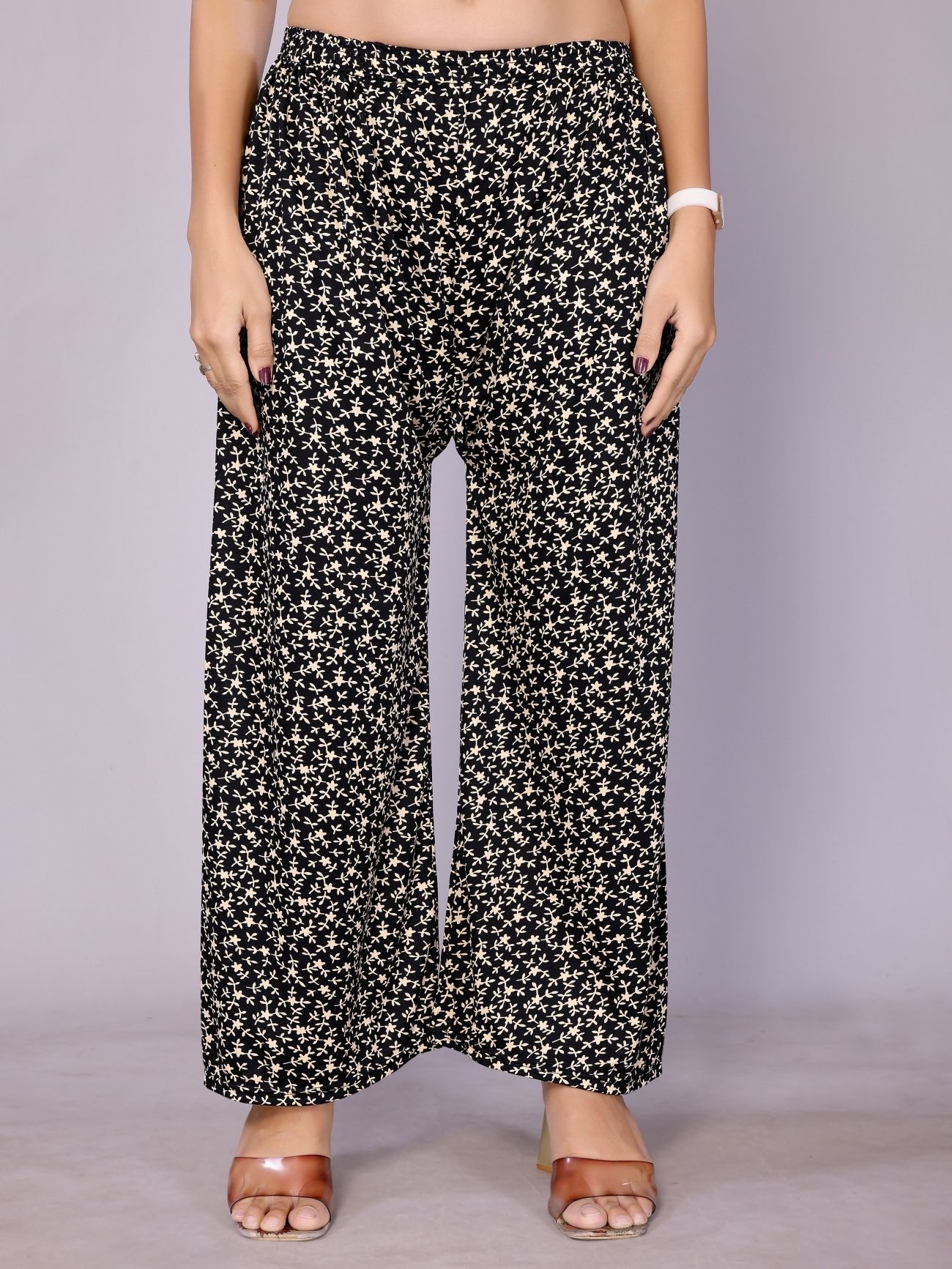 Women Straight Fit Black Lycra Blend Trousers-image-27