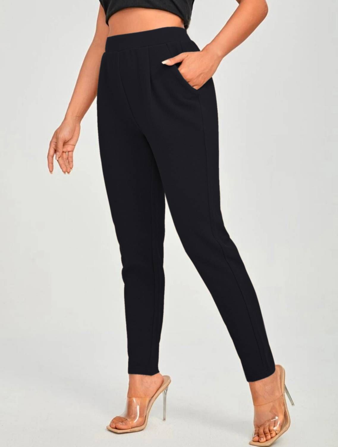 dream beauty fashion Women Regular Fit Black Viscose Rayon Trousers-picture-41
