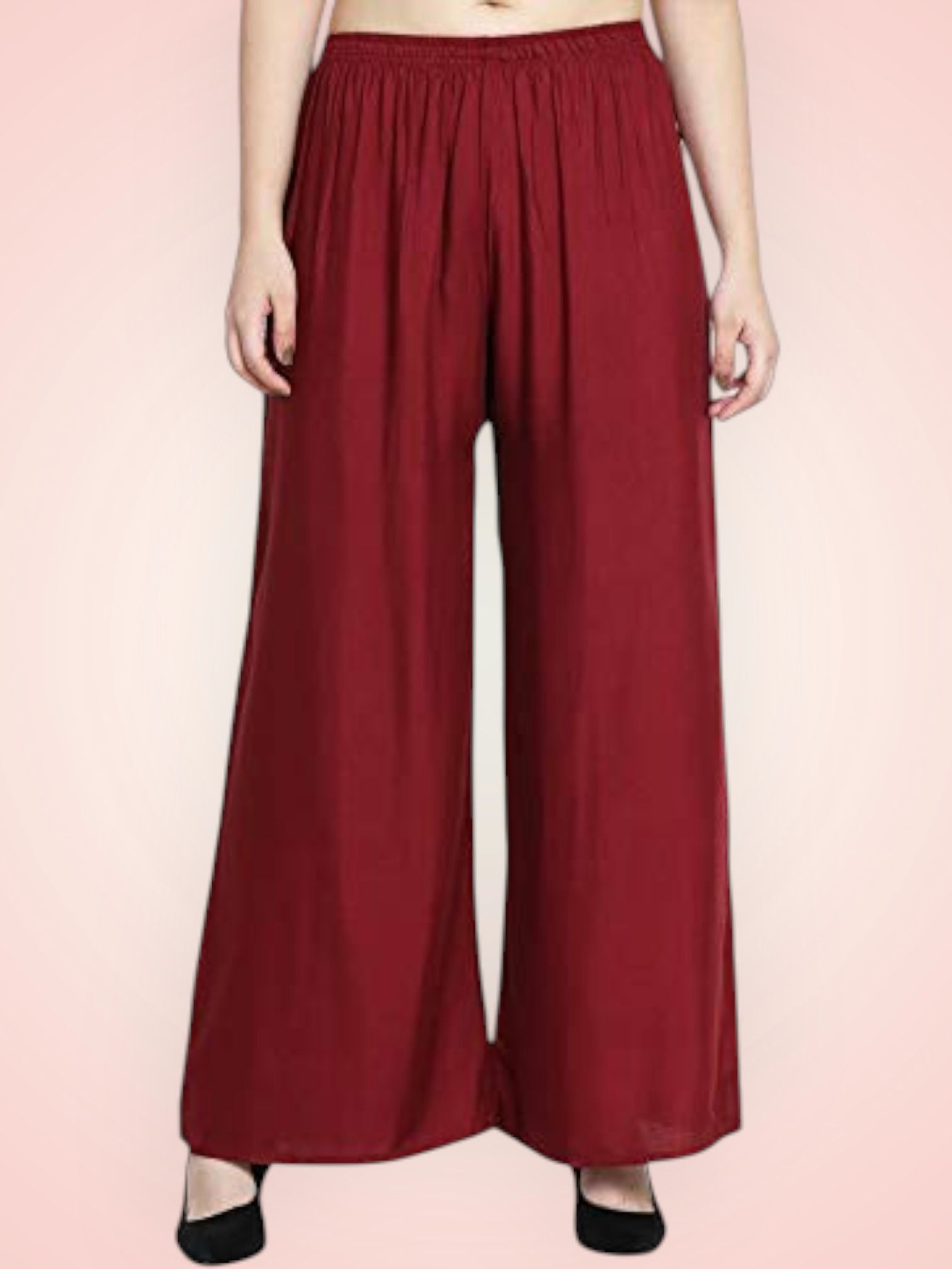 acd Women Comfort Fit Maroon Viscose Rayon Trousers-picture-37