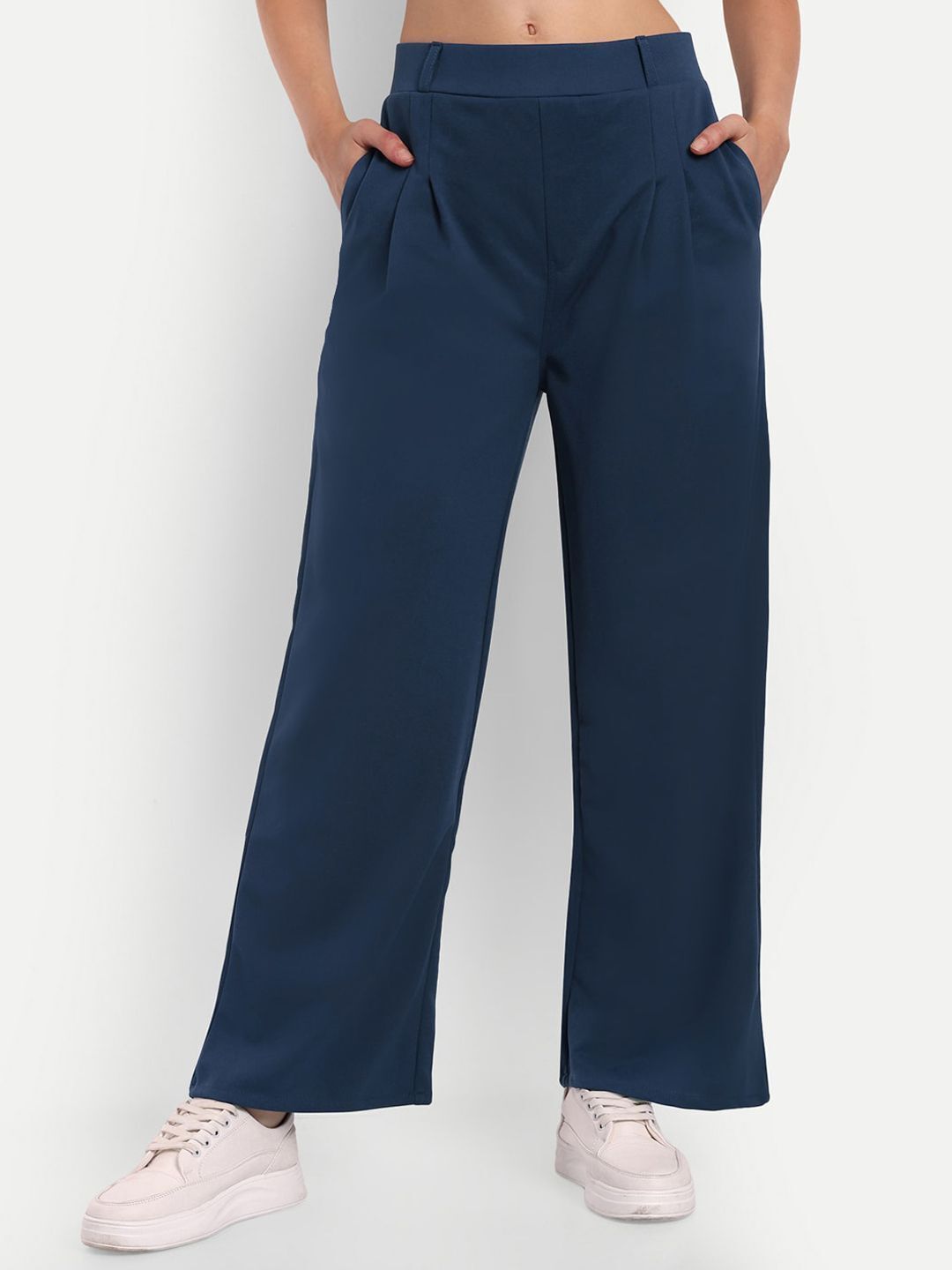 broadstar Women Loose Fit Blue Polyester Trousers-picture-20