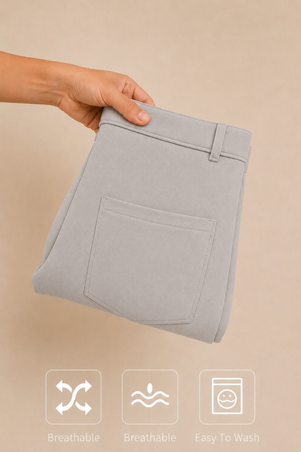 usigo Men Regular Fit Grey Cotton Blend Trousers-picture-22
