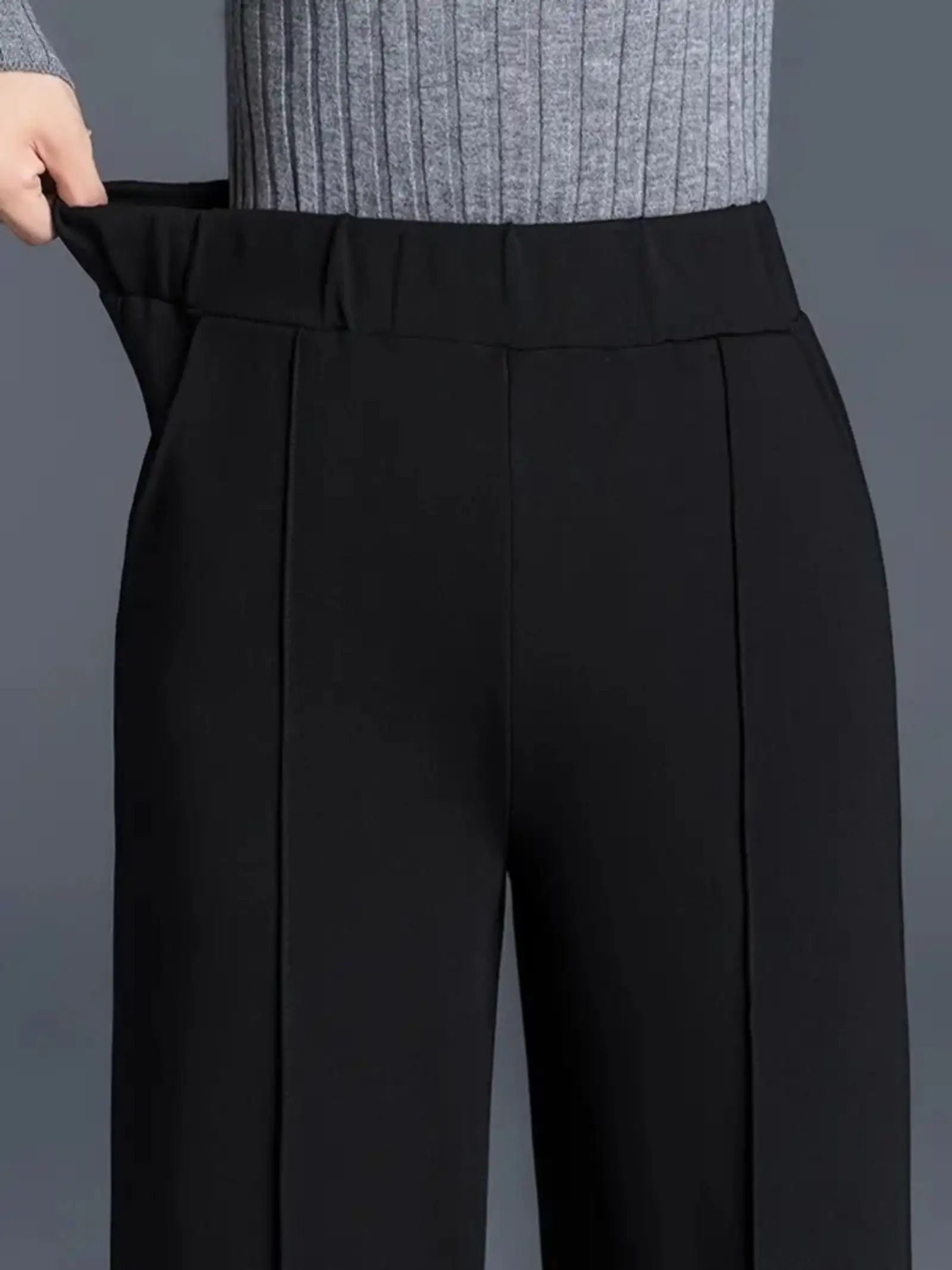 Women Regular Fit Black Viscose Rayon Trousers-image-15
